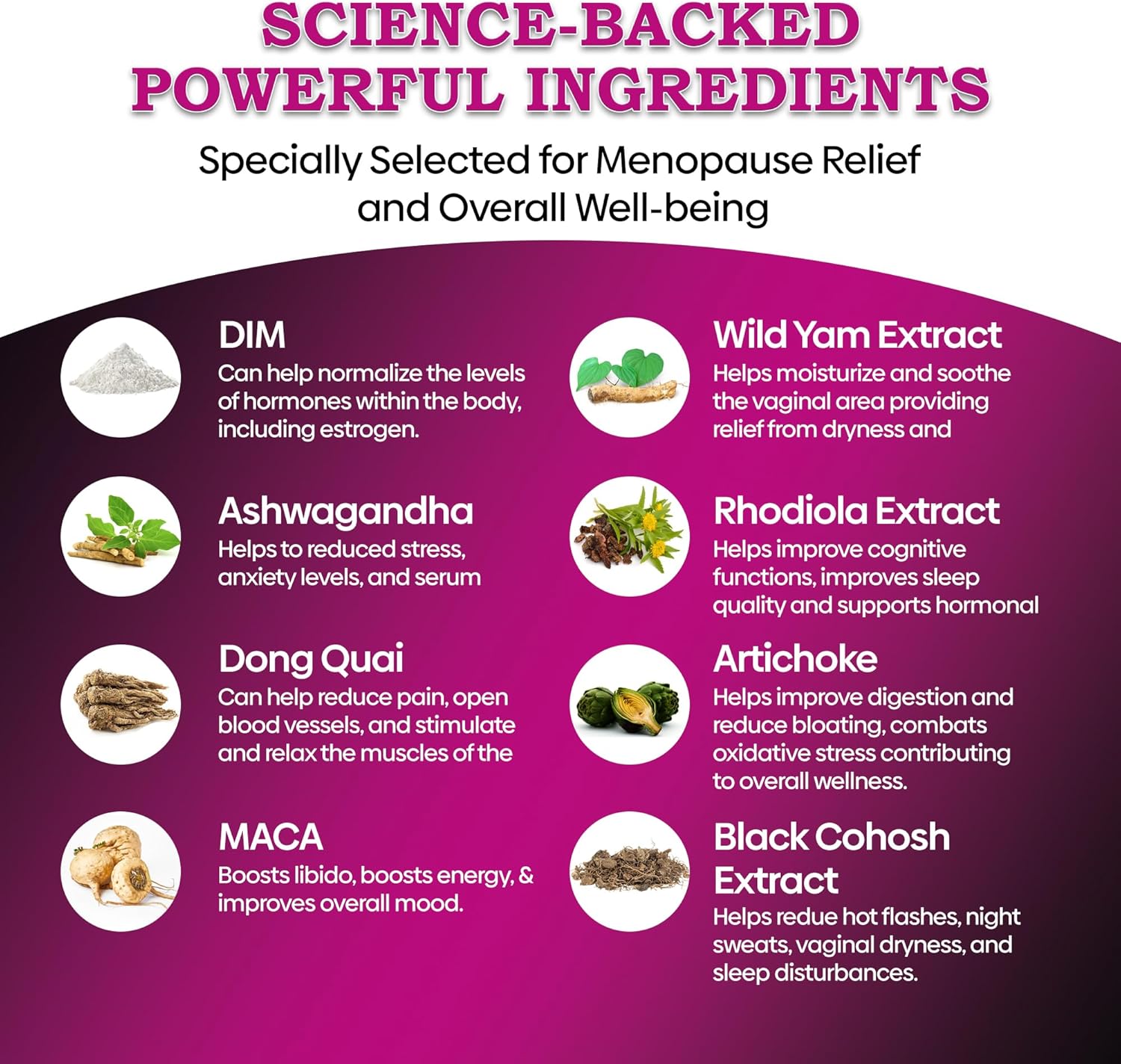 Menopause Support Supplement with Probiotics for Hot Flashes, Night Sweats, Hormone Balance, Mood Swings - 40Bn CFU