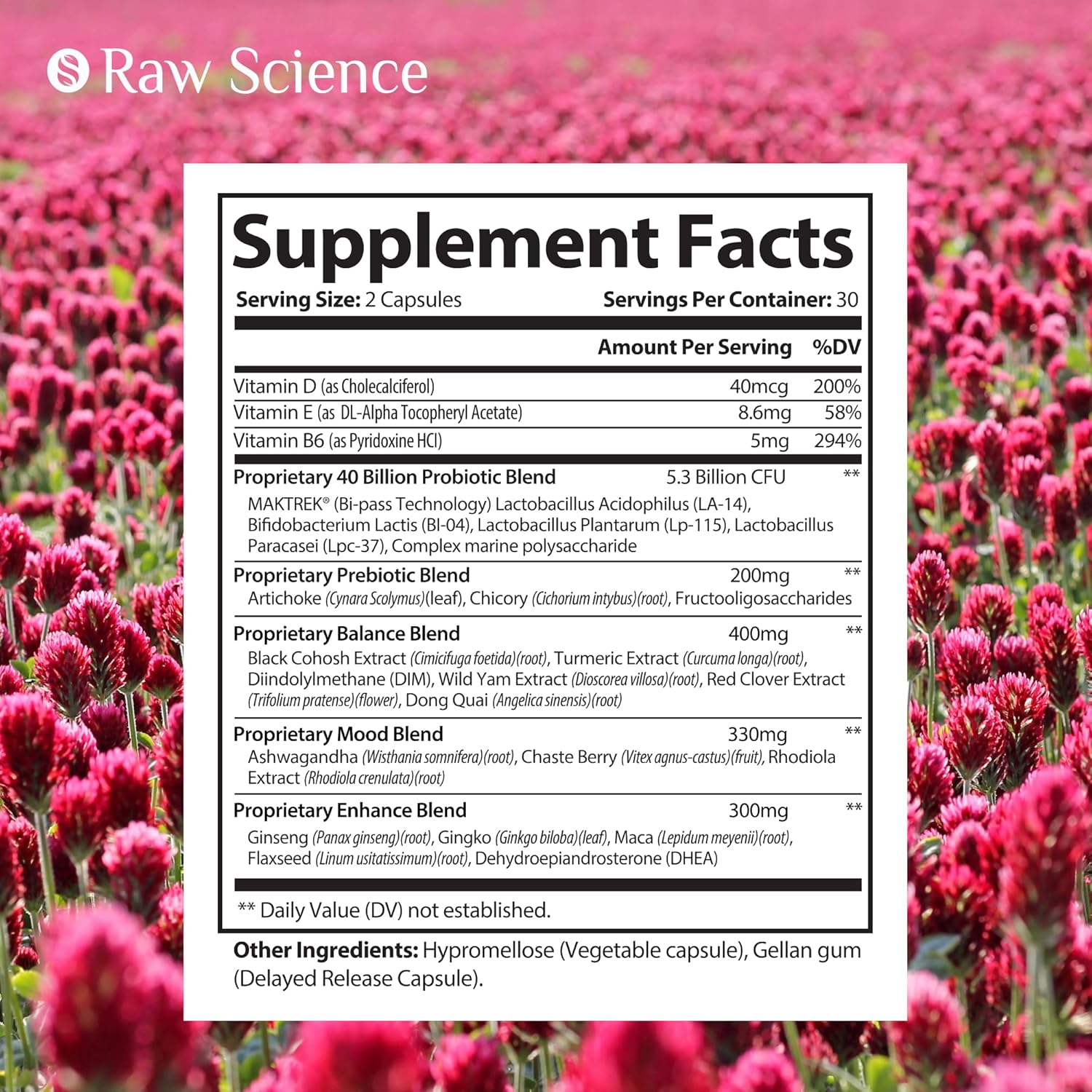 Menopause Support Supplements for Women - Black Cohosh for Hot Flashes & Night Sweats - Hormone Balance with DIM, Vitex, Dong Quai - Vaginal Health - 60 Capsules