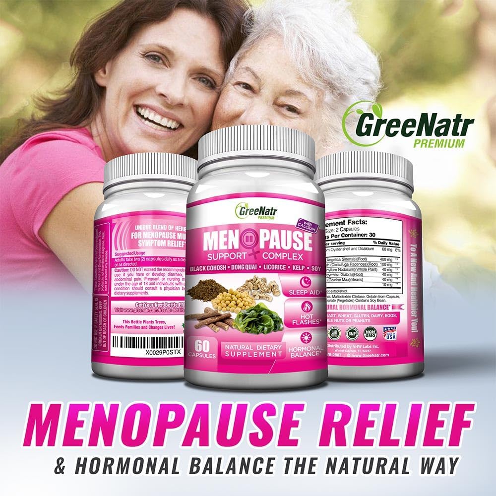 Menopause Support Supplements for Women with Dong Quai and Black Cohosh - Hormone Balance - 3 Bottles