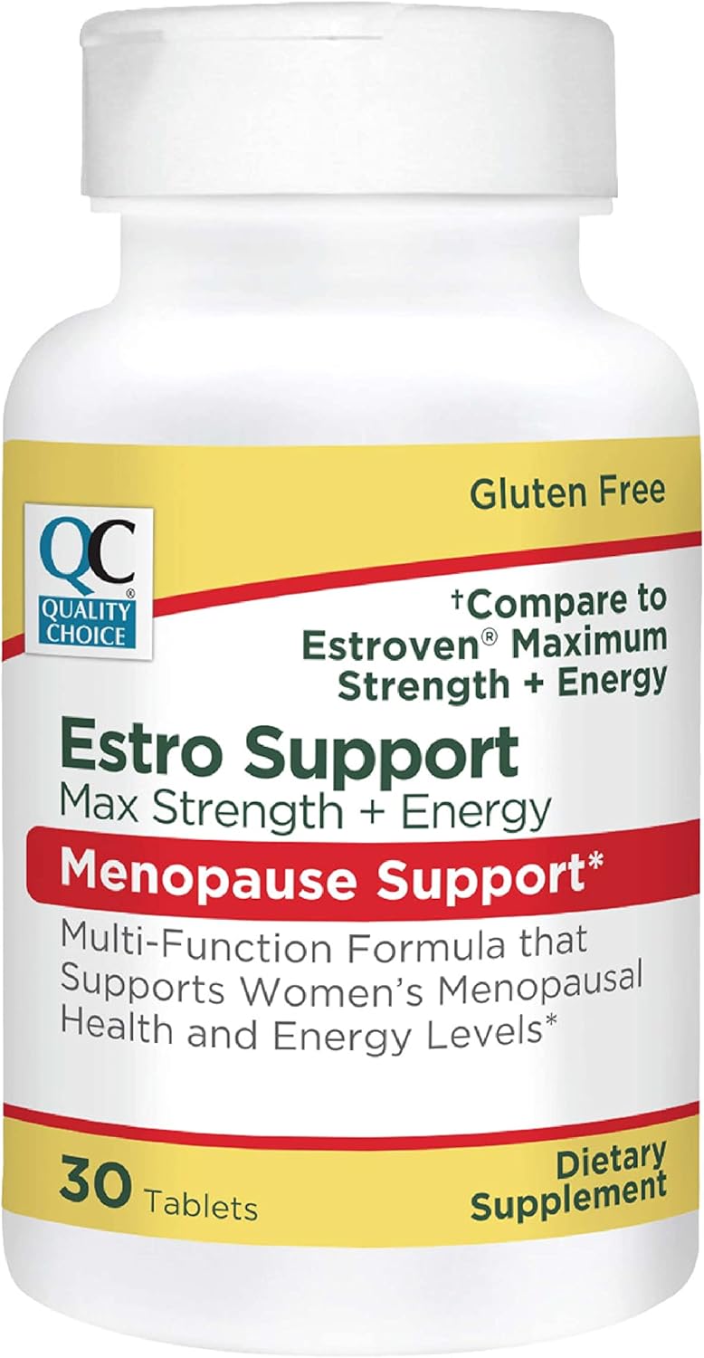 Menopause Support Tablets for Women - Quality Choice Estro Support Max + Energy, 30 Count