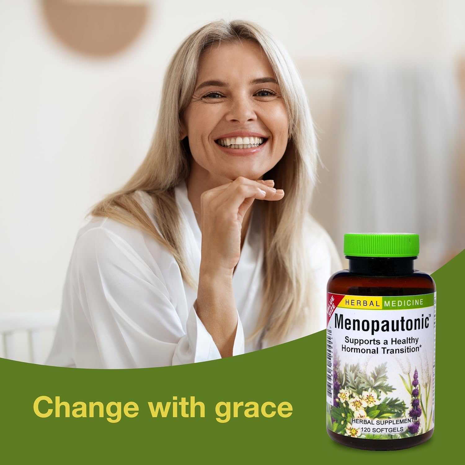 Menopautonic Softgels for Women - Hormonal Transition Support with Dong Quai & Motherwort - 120 Softgels