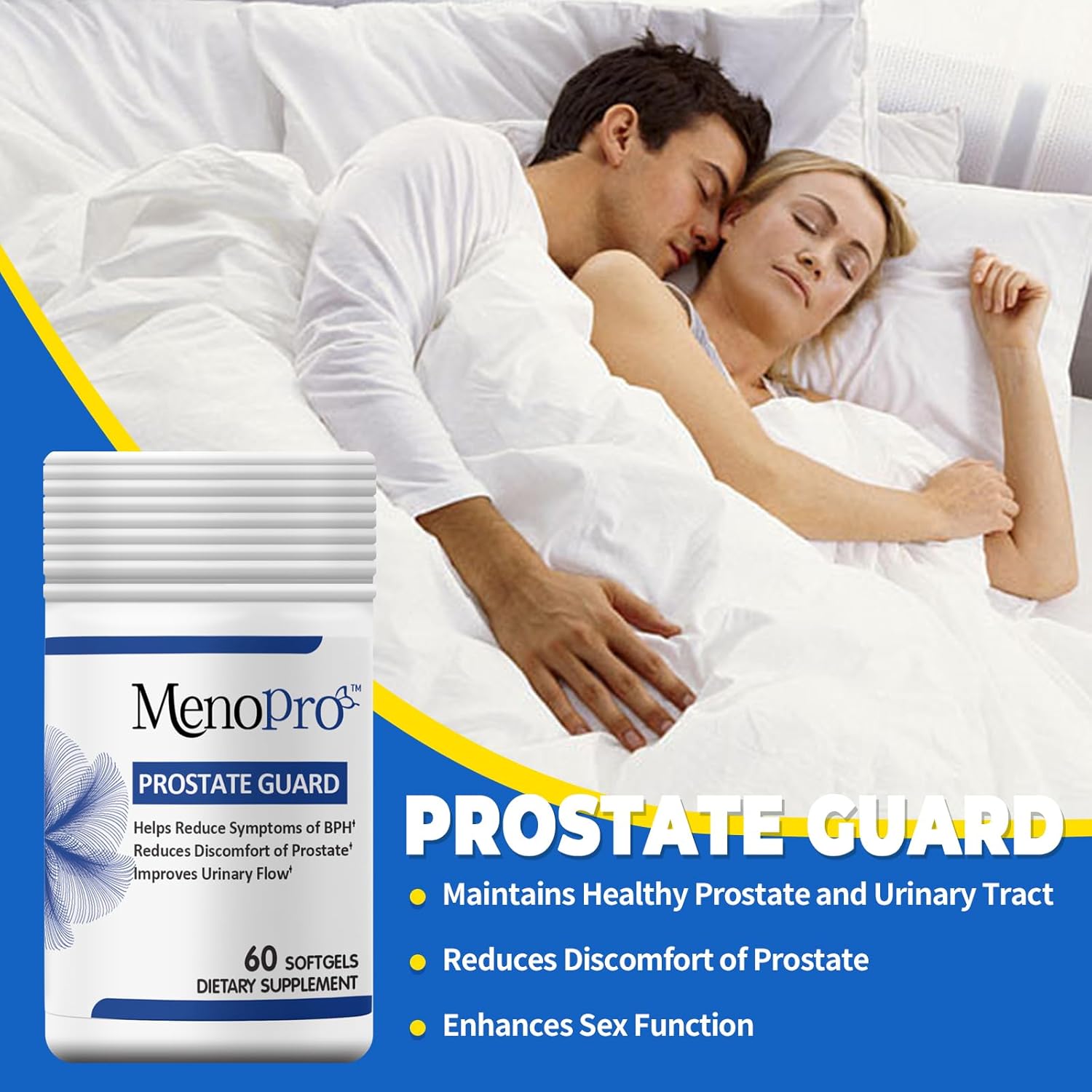 Menopro Prostate Guard Softgels - Supports Urinary Health with Boswellia, Saw Palmetto, Pygeum, Plant Sterols, Lycopene, Boron - 60 Day Supply, 60 ct.