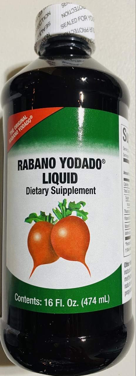 Menper Rabano Yodado Liquid 16 Fl Oz - Bonus Size - Vitamin B12, B6, Thiamin - 1 Month Supply