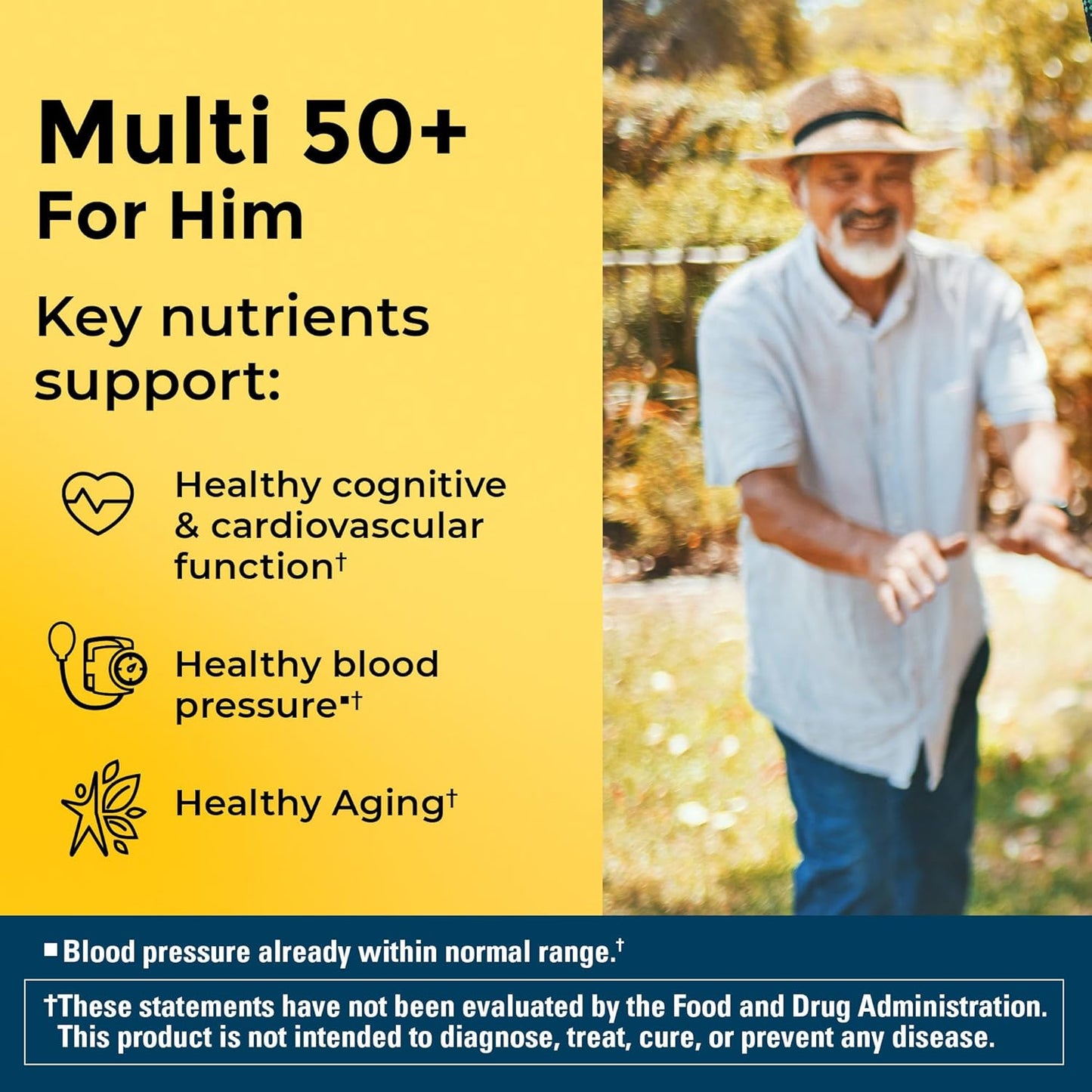 Men's 50+ Multivitamin Tablets for Daily Nutritional Support - 90 Day Supply