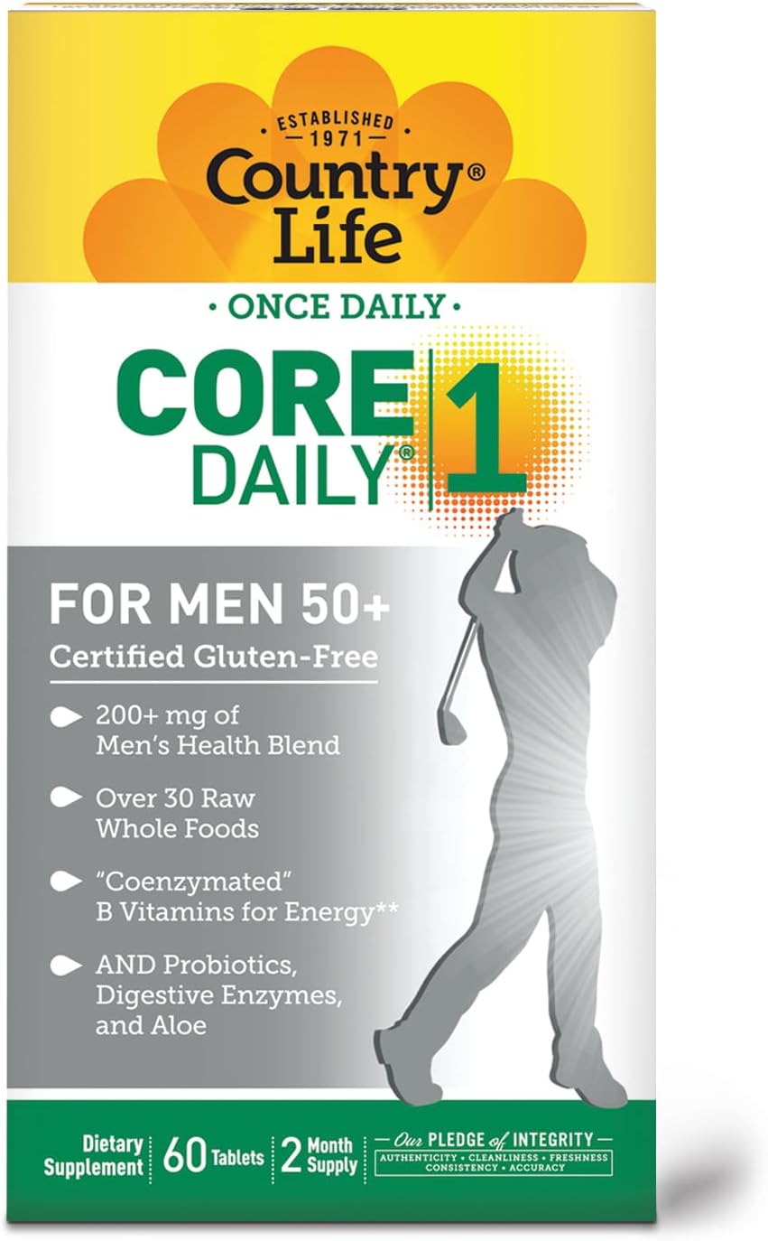 Men's 50+ Multivitamin with Coenzymated B Vitamins, Probiotics, and Whole Food Enzymes - 60 Tablets