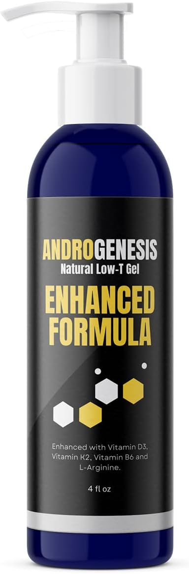 Men's Androgenesis Gel with Vitamin D3, K2, B6, L-Arginine - Low Testosterone Support for Muscle Recovery, Energy, and Healthy Aging