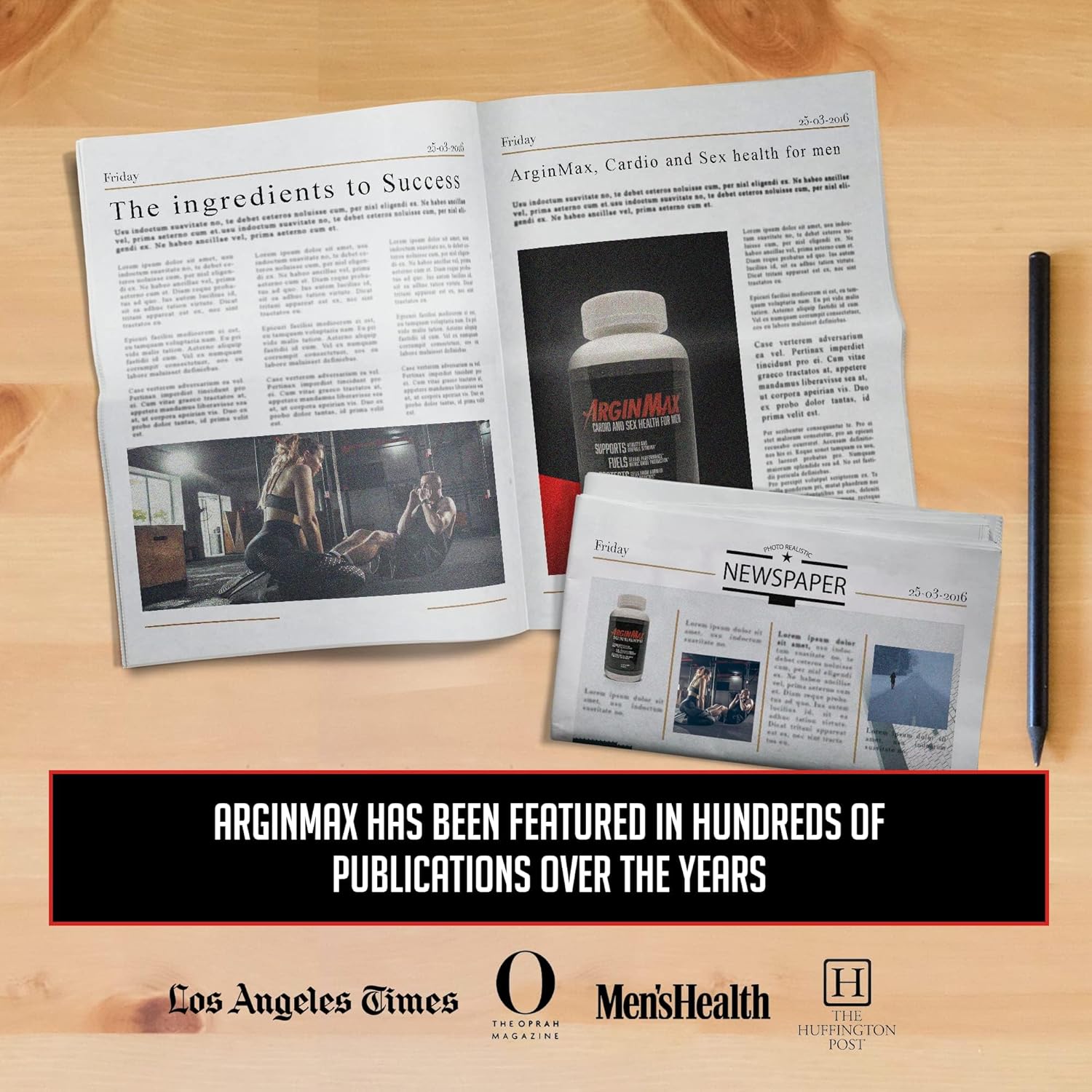 Men's ArginMax L Arginine Nitric Oxide Supplement - Boost Oxygen & Blood Flow, Non GMO Nitric Oxide Booster with Ginseng - 180 Capsules