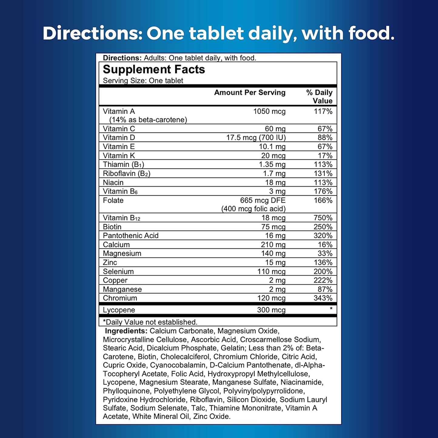 Mens Complete One A Day Multivitamin 120 Count Bottle