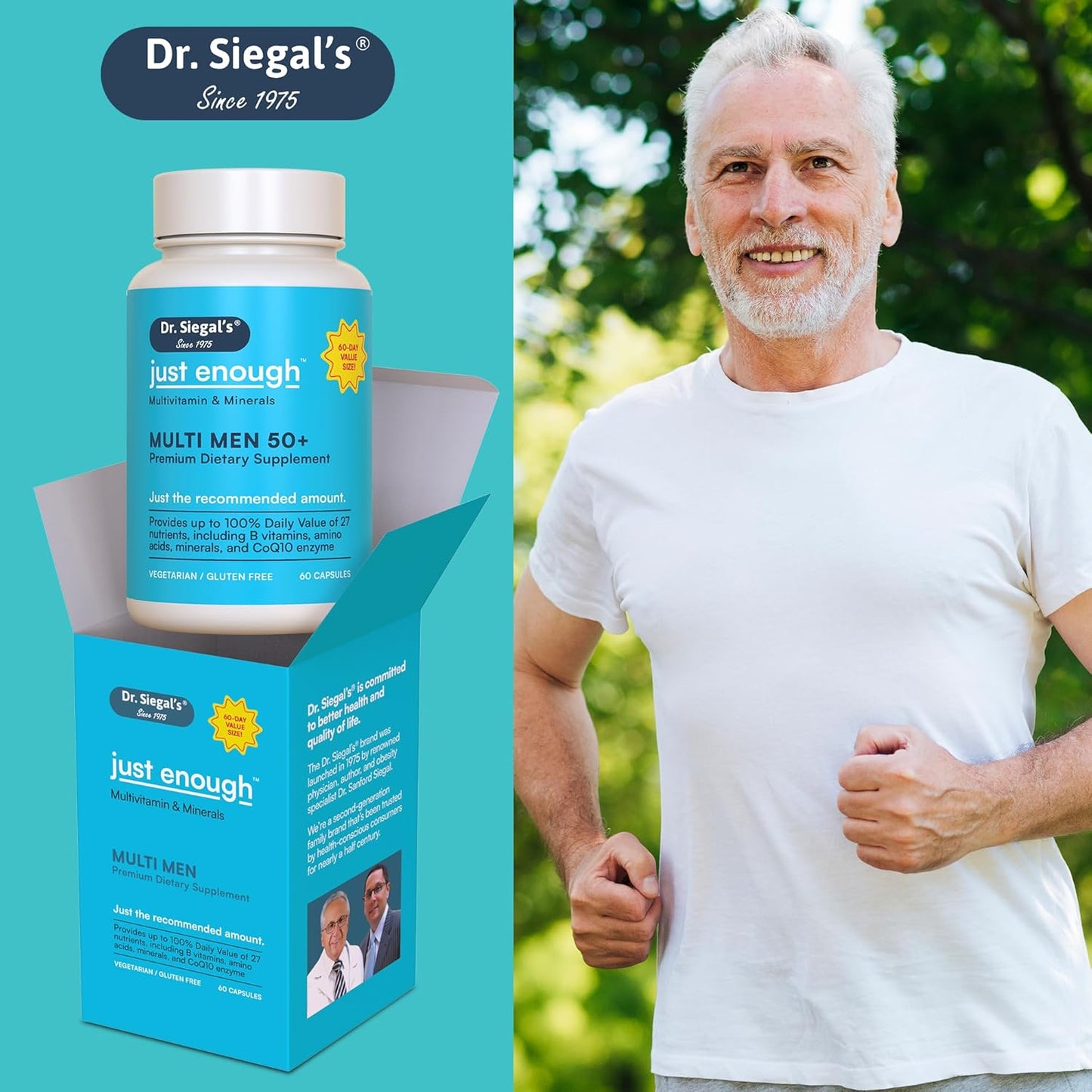 Men's Daily Multivitamin for Men 50 Plus - 60 Capsules - 60 Servings - Men's Multivitamin 50 Plus - Daily Supplements for Men Over 50