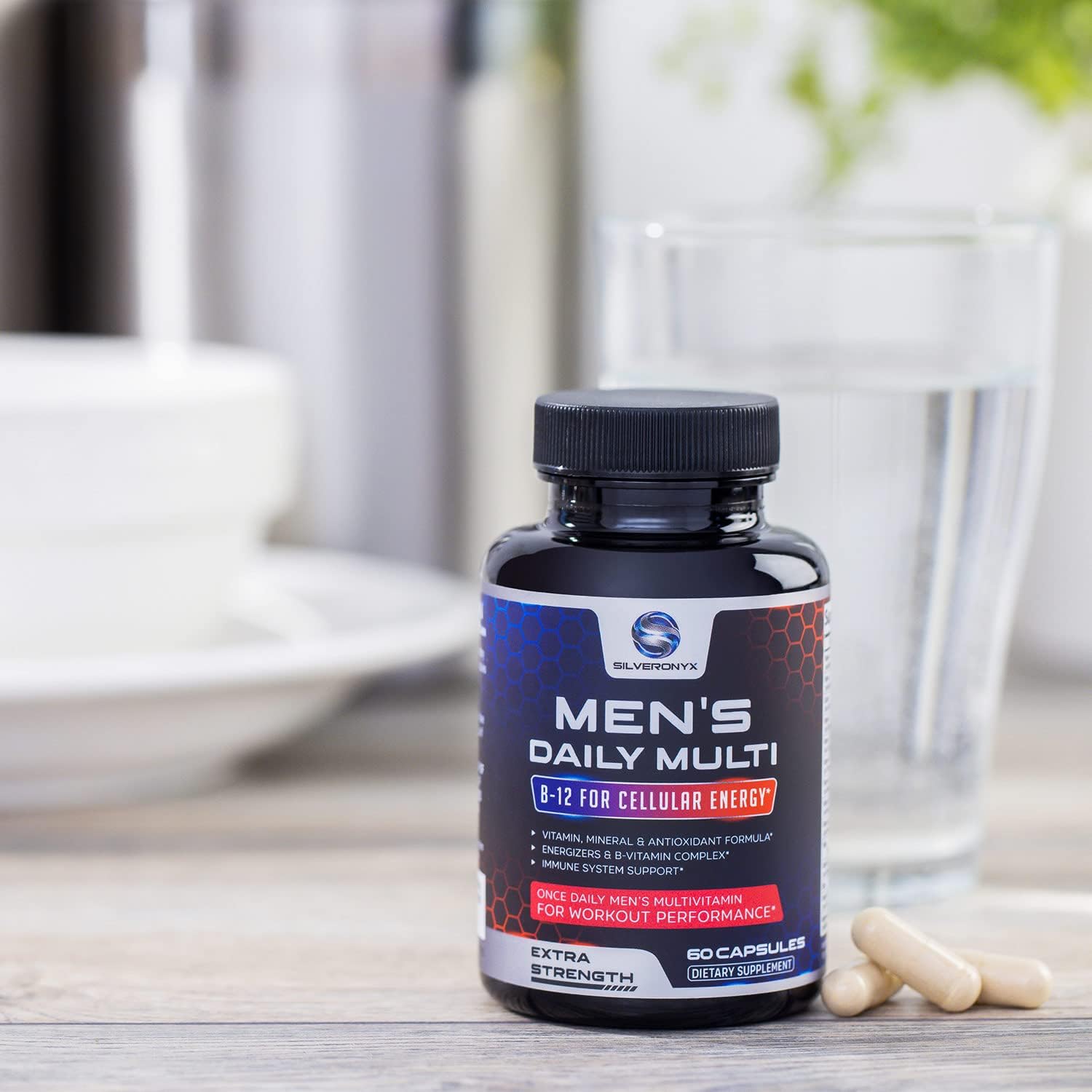 Men's Daily Multivitamin Supplement - Essential Vitamins for Energy, Immune Support, and Overall Health - 60 Capsules