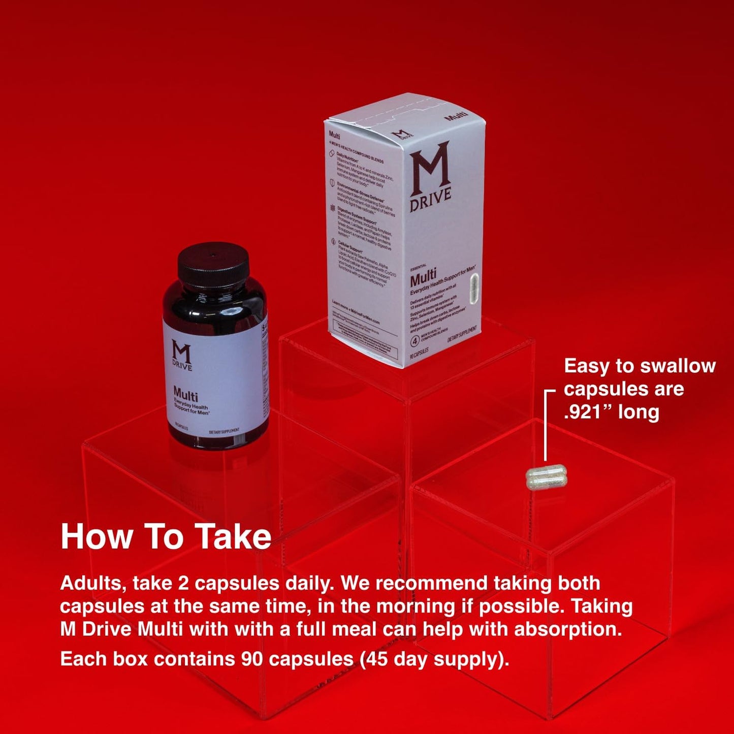 Men's Daily Multivitamin with Immune Health Support - Zinc, Selenium, Manganese, Vitamin D - Digestive Enzymes, CoQ10, Vitamin K2 - 90 Capsules