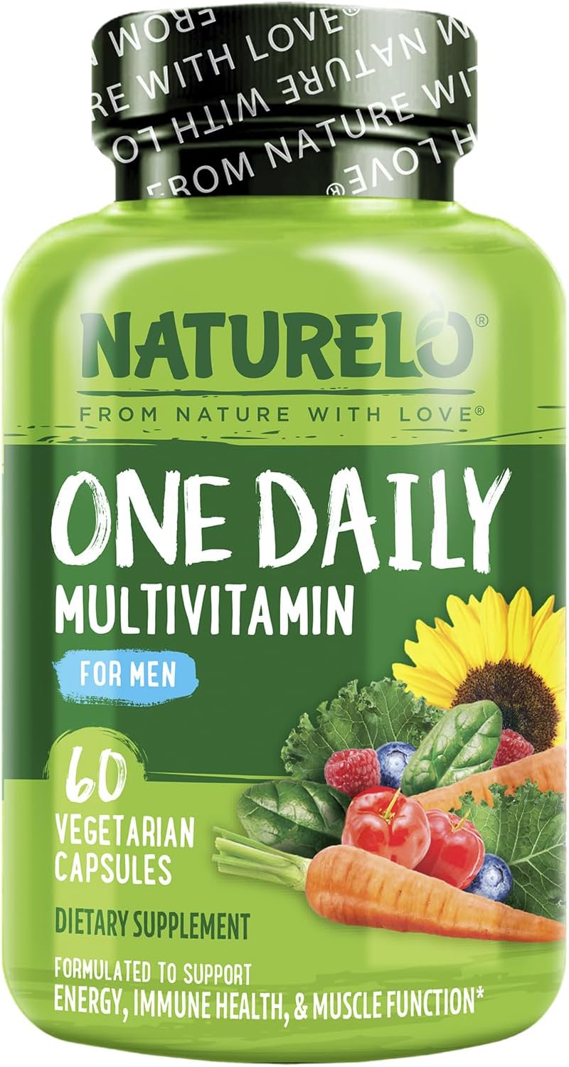Men's Daily Multivitamin with Organic Whole Foods for Energy and Health - Non-GMO - 60 Capsules - 2 Month Supply