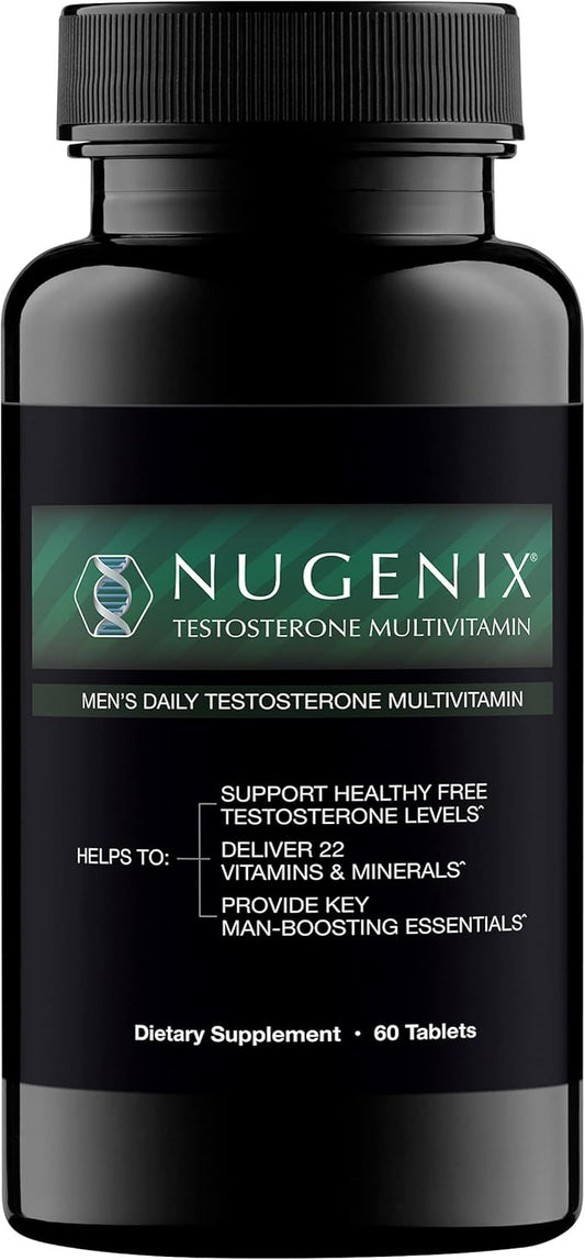 Men's Daily Testosterone Multivitamin with 19 Essential Nutrients for Free Testosterone Support