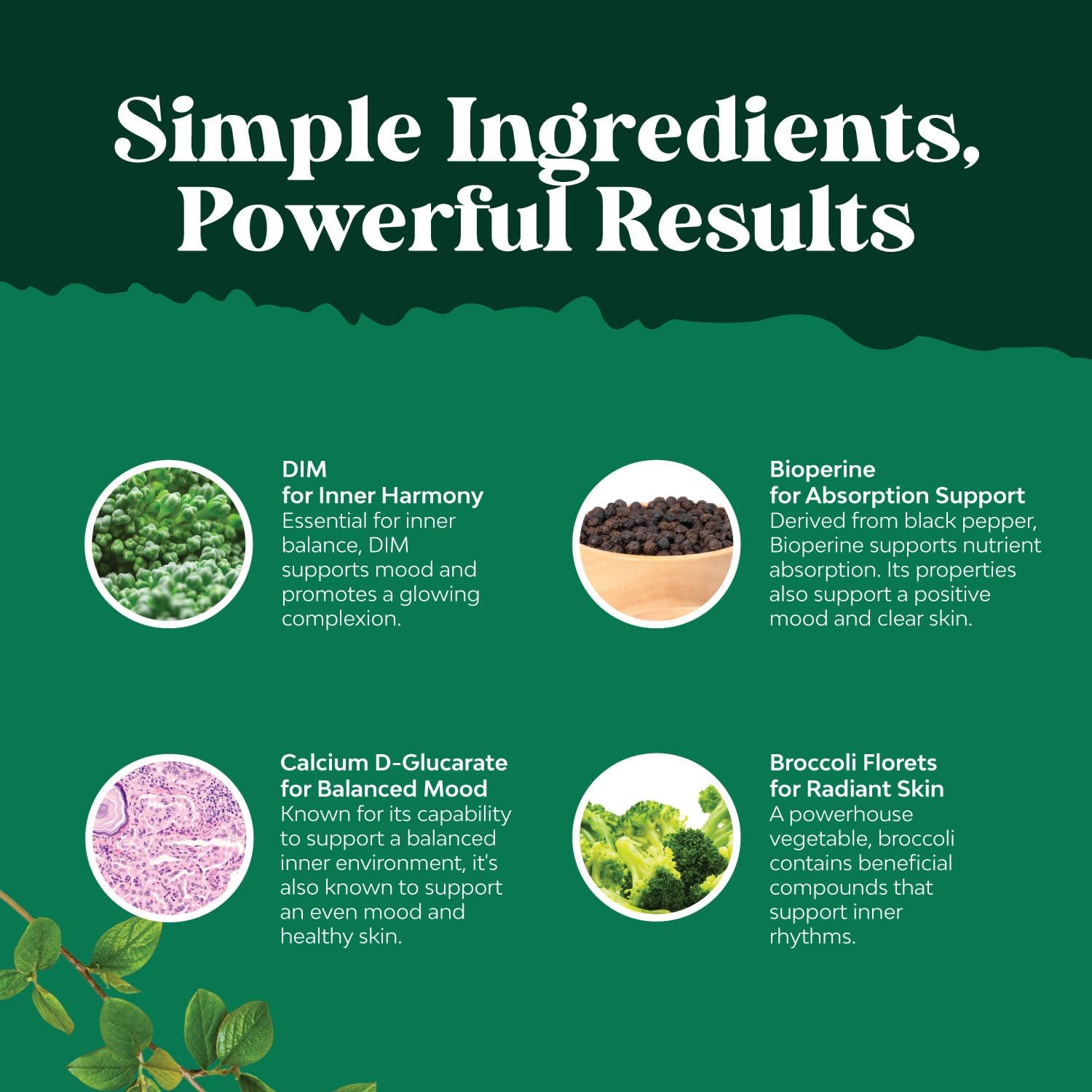 Men's DIM Supplement with Bioperine for Hormone Balance & Prostate Health - Natural Testosterone Complex with Broccoli - 60 Capsules