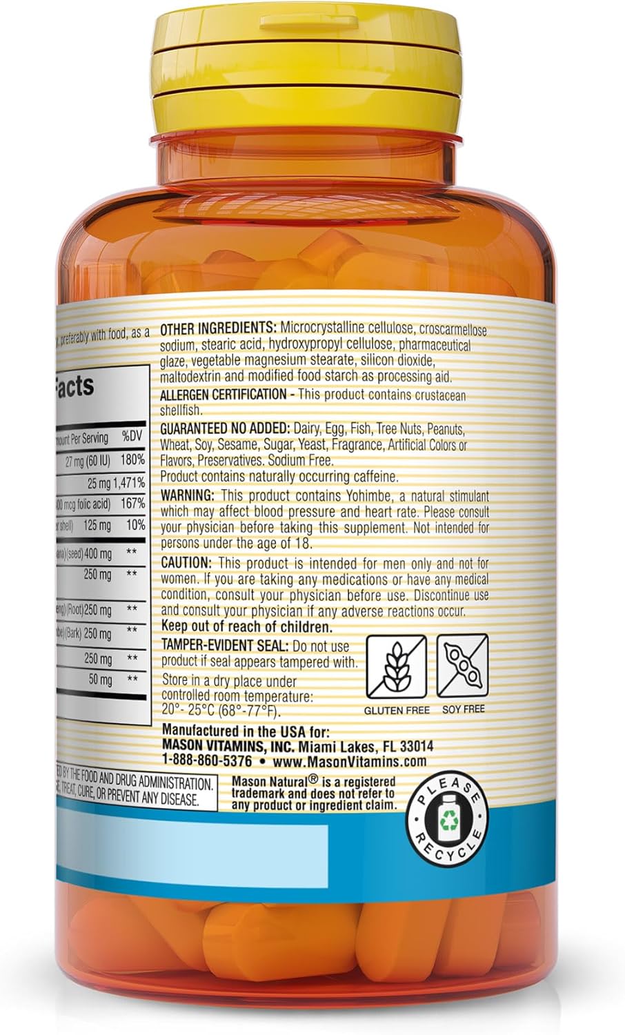 Men's Energy and Performance Support Herbal Complex Supplement - Boost Endurance, Stamina, and Vitality - 60 Tablets