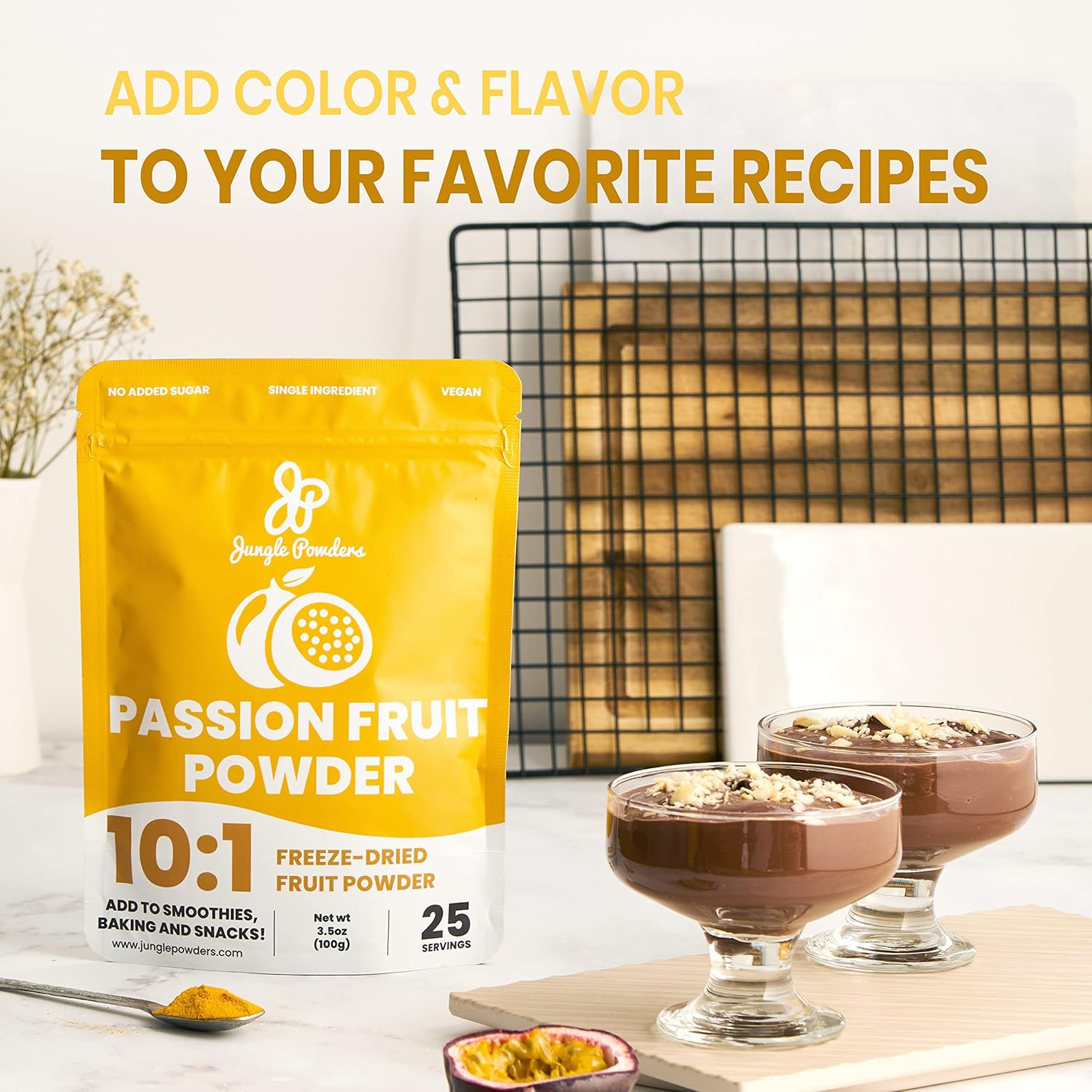 Men's Energy Support Bundle: 5oz Raw Shilajit & 3.5oz Passion Fruit Powder - Immune Boost, Baking, Smoothies