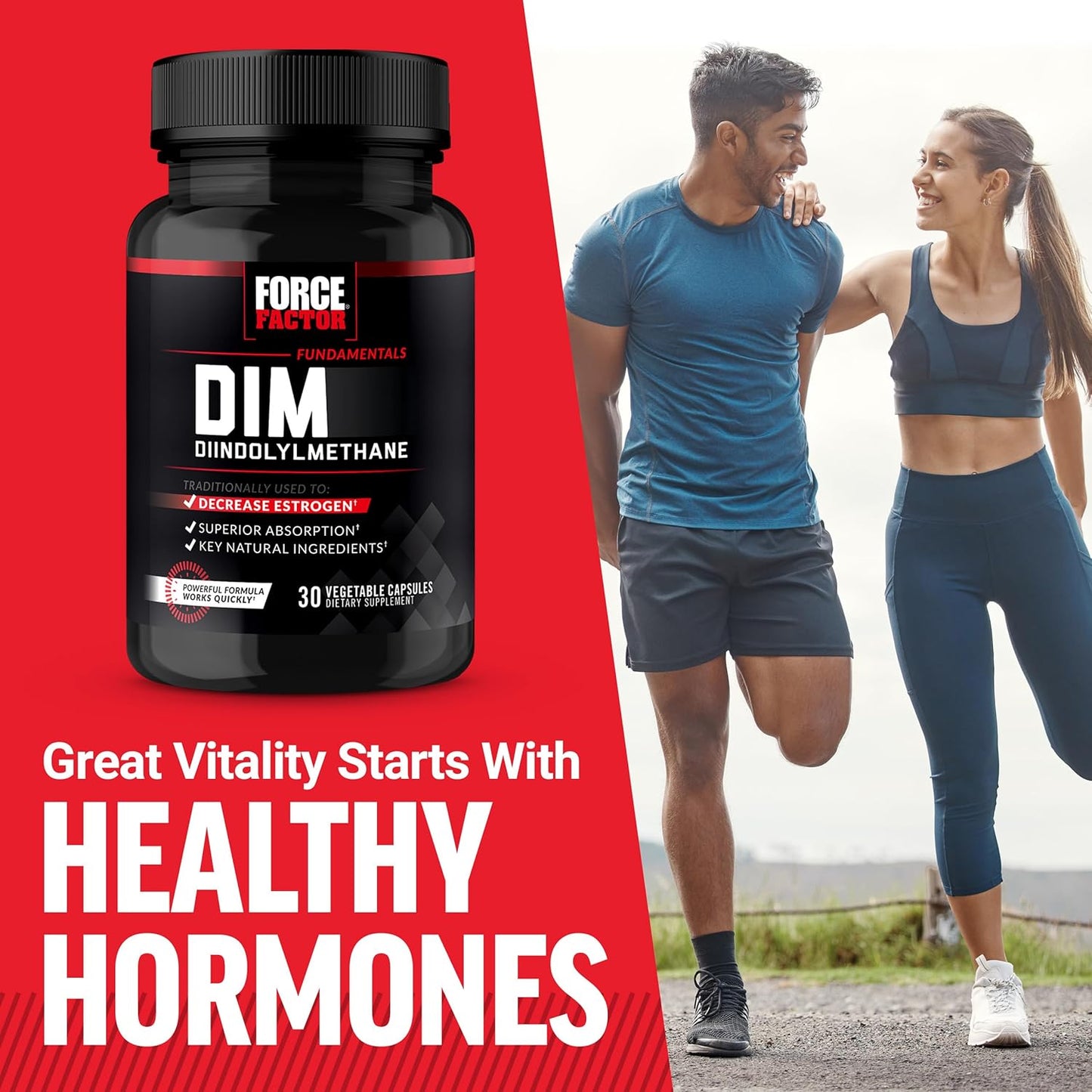 Men's Estrogen Reducing DIM Pills, Powerful Diindolylmethane Supplement for Fast Results, Enhanced Absorption, Natural Ingredients, 300mg, 30 Capsules