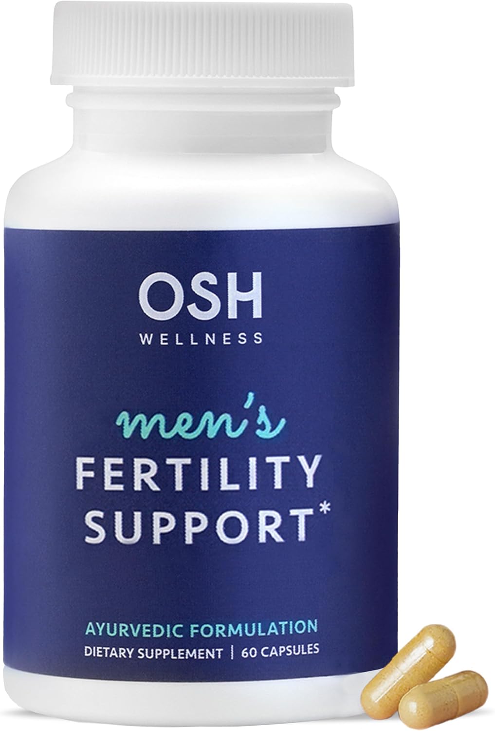 Men's Fertility Support Supplements with Ashwagandha, Mucuna, Maca, Shatavari, CoQ10 & Zinc - Vegan 60 Count - OSH Wellness