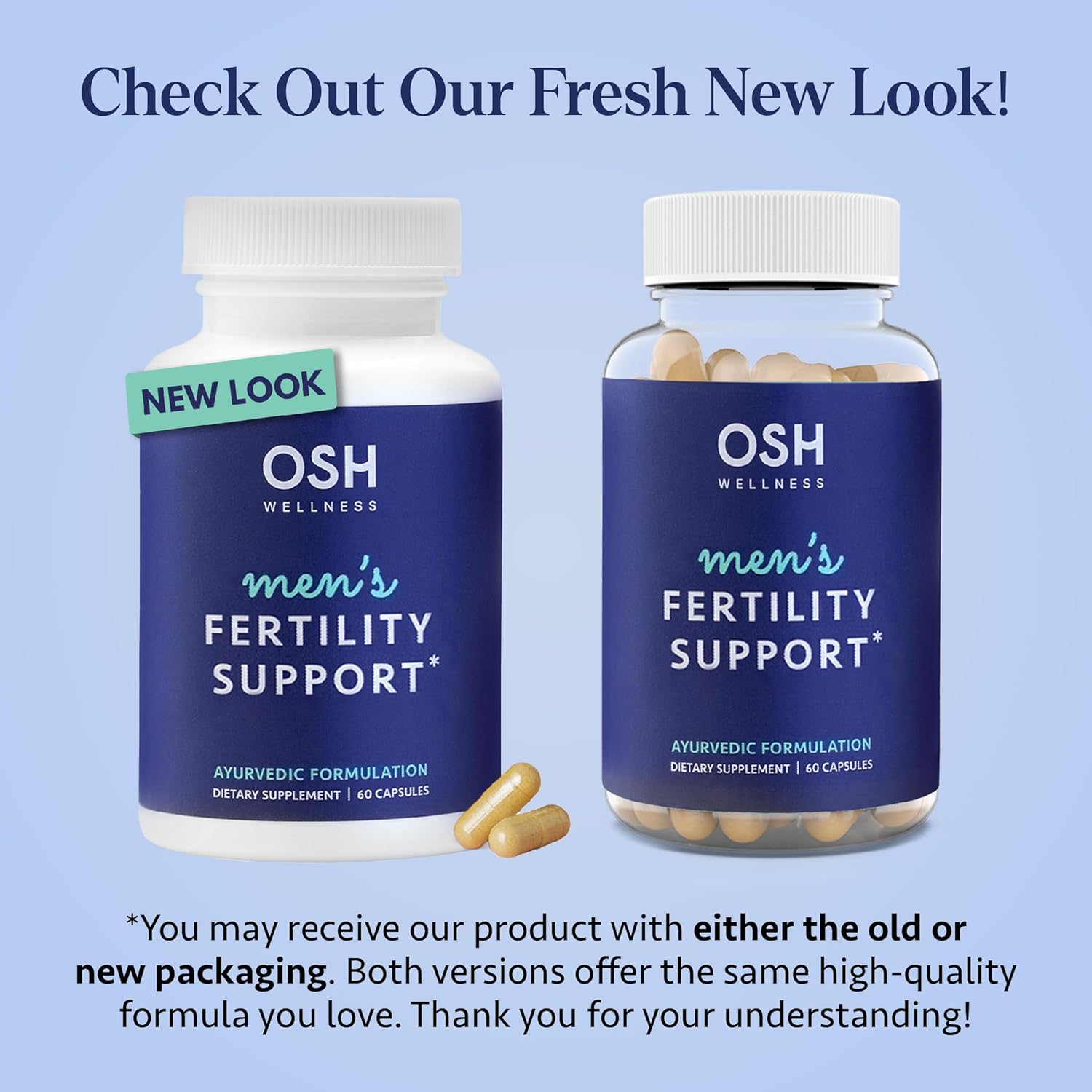 Men's Fertility Support Supplements with Ashwagandha, Mucuna, Maca, Shatavari, CoQ10 & Zinc - Vegan 60 Count - OSH Wellness