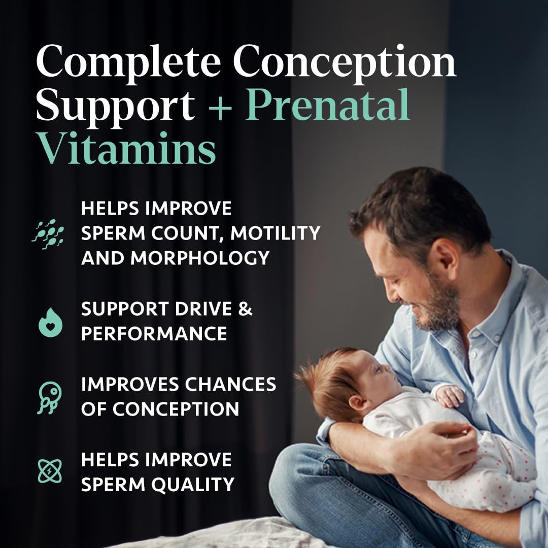 Men's Fertility Support Supplements with Ashwagandha, Mucuna, Maca, Shatavari, CoQ10 & Zinc - Vegan 60 Count - OSH Wellness