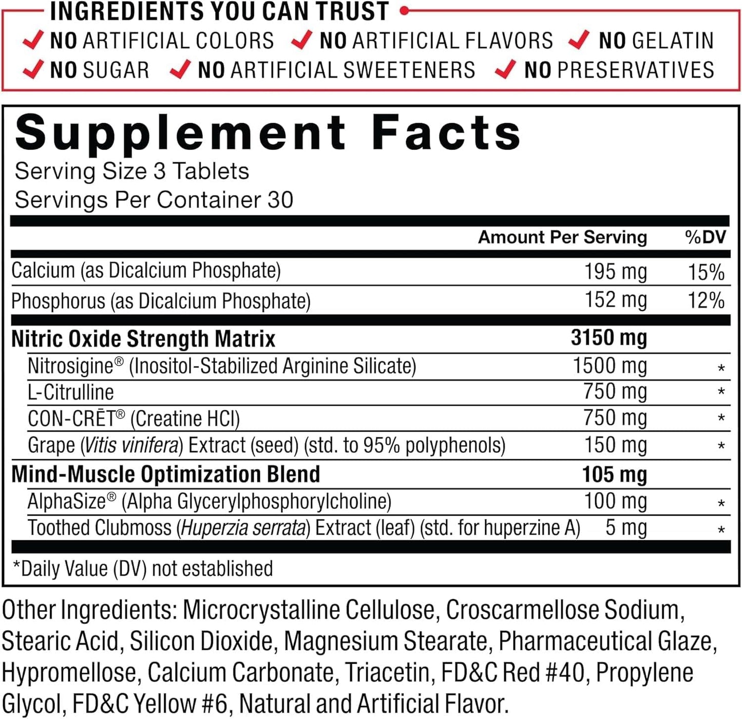 Men's Force Factor Volcano Extreme Pre-Workout Supplement with Nitric Oxide Booster for Muscle Pumps, Strength, and Focus - 90 Tablets