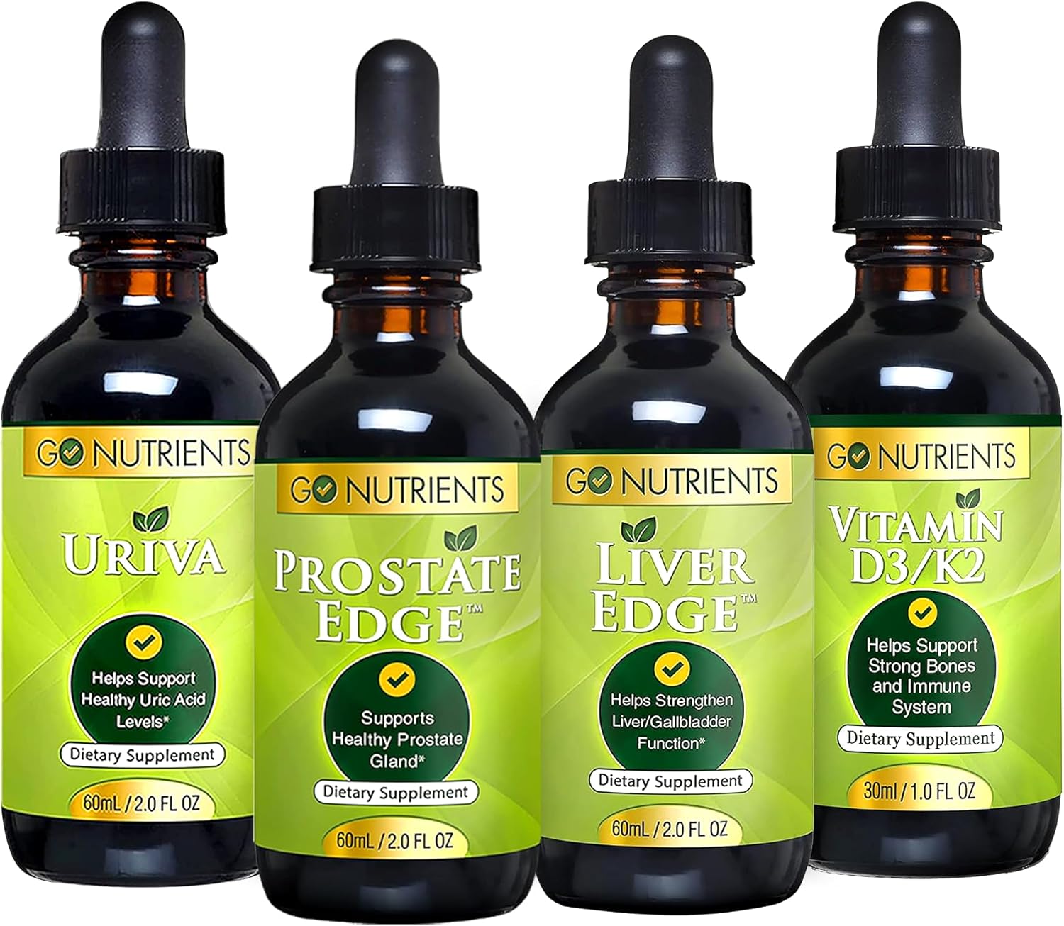 Men's Health Bundle: Vitamin D3/K2, Liver Support, Prostate Health, Uric Acid Balance - Enhances Energy, Vitality, and Immune System