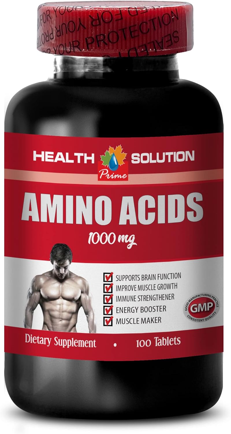 Men's Health Prime Pre-Workout Amino Acids Supplements - 1000mg, Electrolytes, BCAA for Muscle Growth - 2 Bottles x 200 Tabs