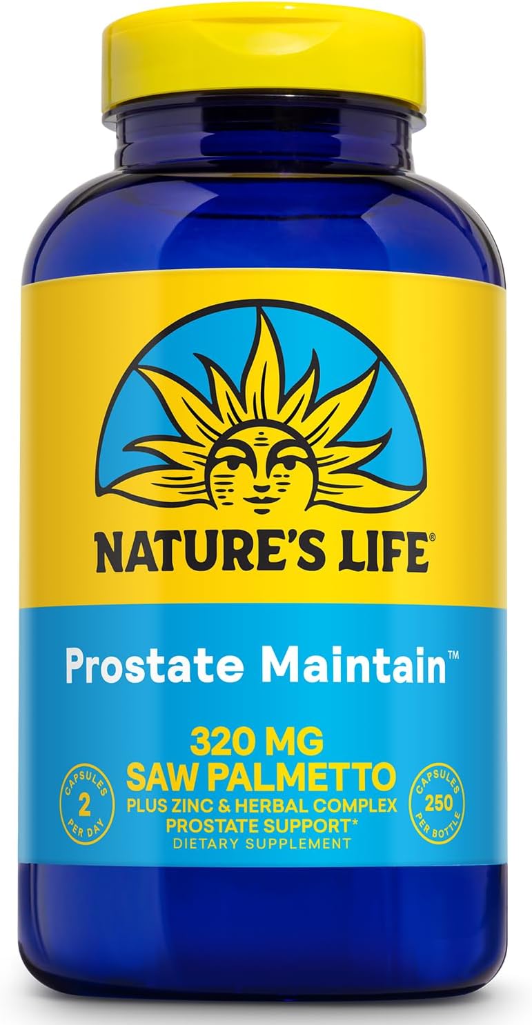 Men's Health Prostate Support Supplement - Saw Palmetto, Pygeum, and Zinc - 250 Capsules, 125 Servings - Vegetarian Formula