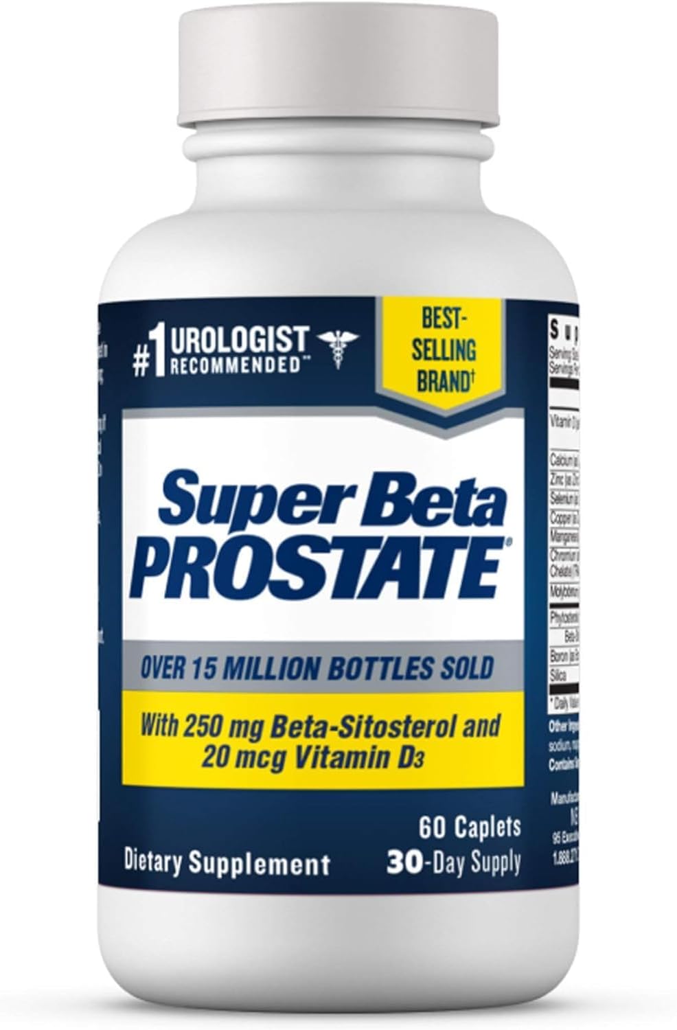Men's Health Supplement - Reduce Bathroom Trips, Improve Sleep, Support Healthy Prostate with Beta Sitosterol - 60ct Bottle