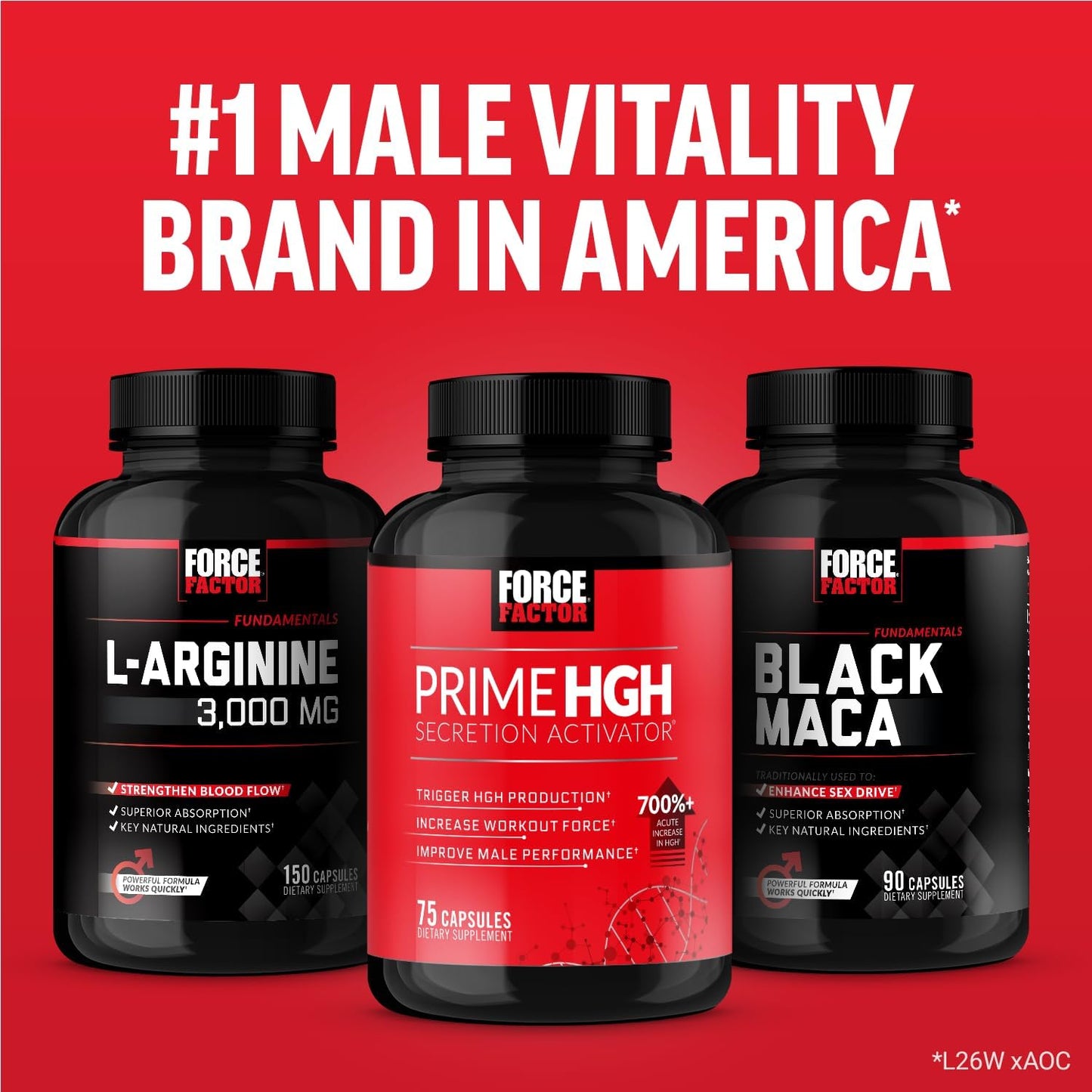 Men's HGH Supplement with AlphaSize for Increased Workout Force - 75 Capsules