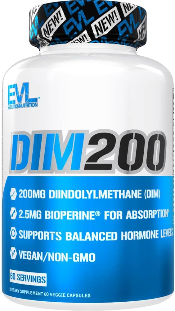 Men's Hormone Balance Supplement - Advanced DIM 200mg with Diindolylmethane and Bioperine for Enhanced Absorption - Vegan Non-GMO Energy Mood Performance