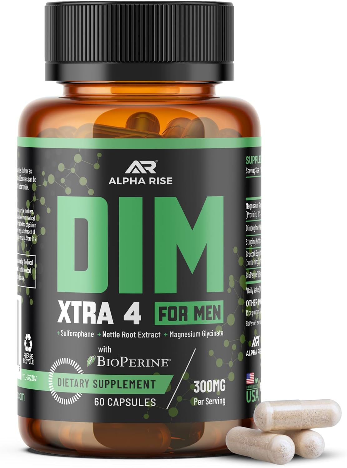 Men's Hormone Balance Supplement with Diindolylmethane & Nettle Root Extract - 60 Capsules