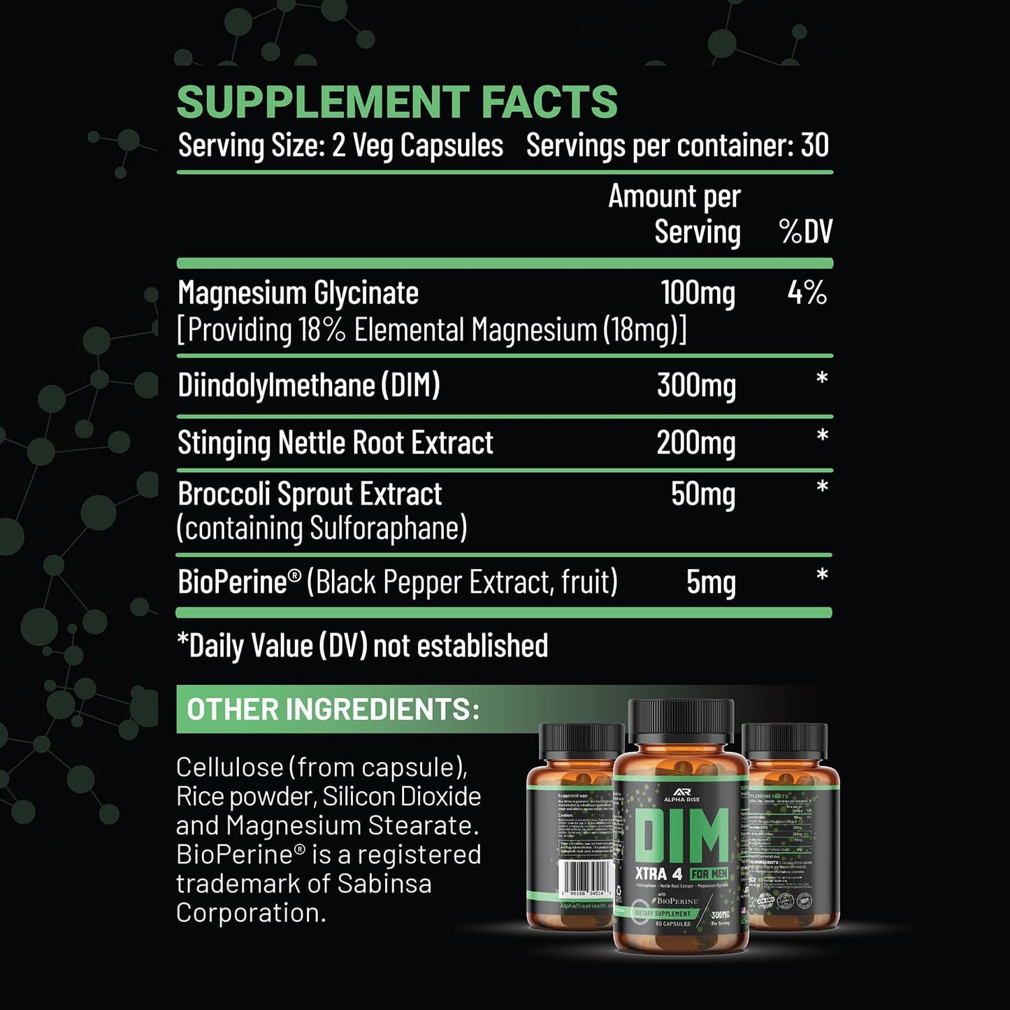 Men's Hormone Balance Supplement with Diindolylmethane & Nettle Root Extract - 60 Capsules