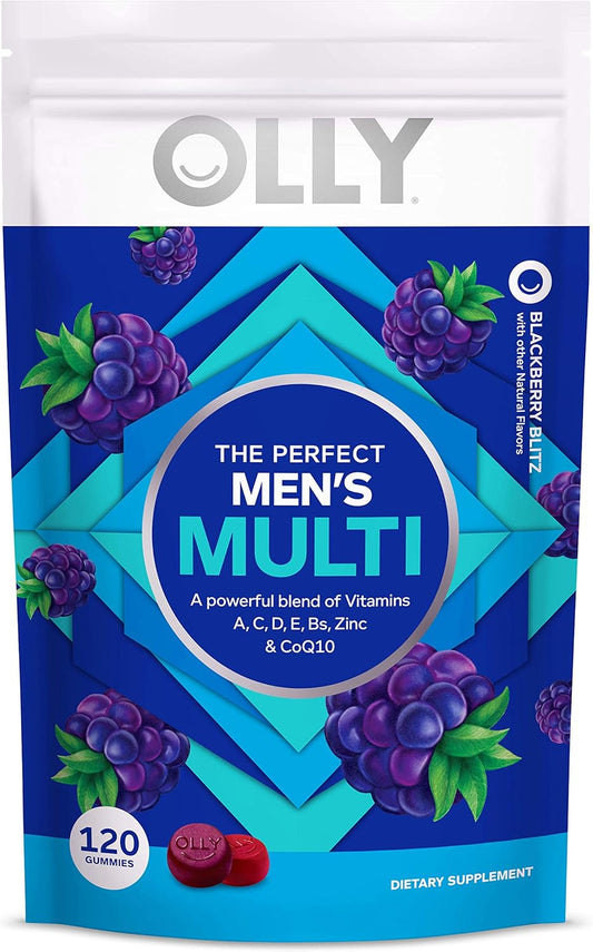 Men's Immune Support Multivitamin Gummies with Vitamins A, C, D, E, B, Lycopene, Zinc, BlackBerry - 120 Count