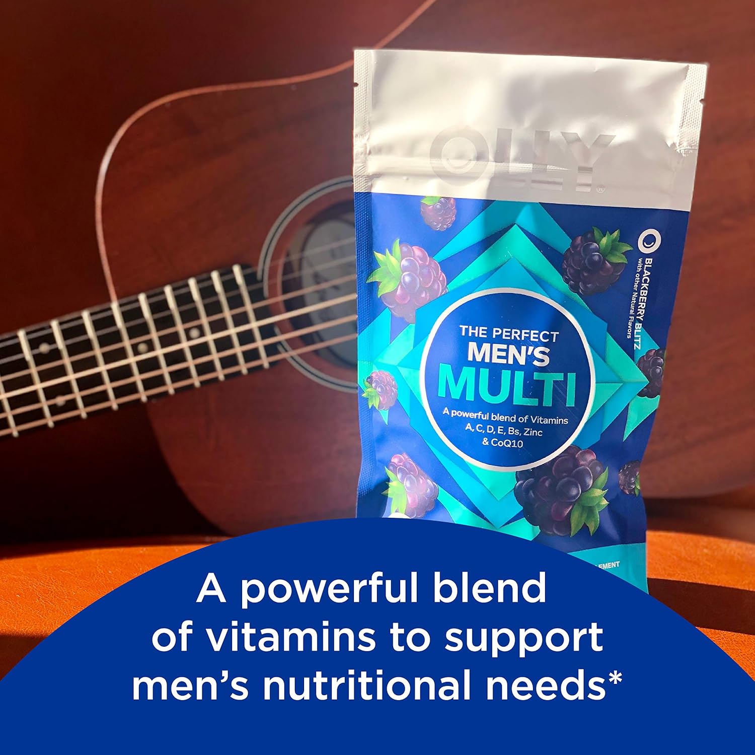 Men's Immune Support Multivitamin Gummies with Vitamins A, C, D, E, B, Lycopene, Zinc, BlackBerry - 120 Count