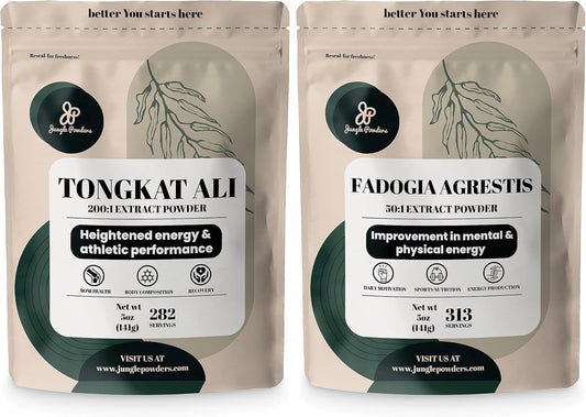 Men's Jungle Powders Tongkat Ali & Fadogia Agrestis Extract Powder 200:1 & 50:1 Concentration - 5oz Supplement