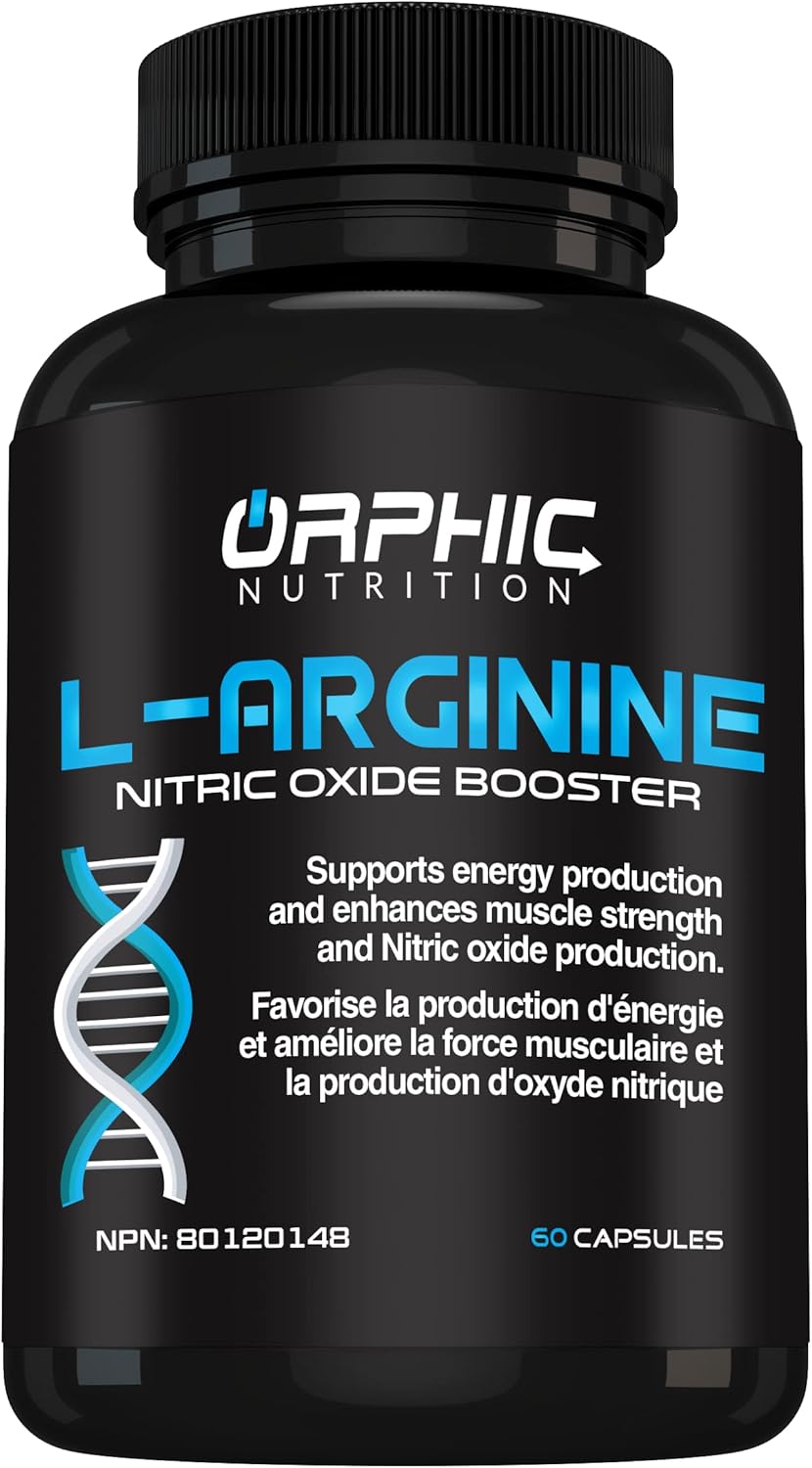 Men's L-Arginine Supplement 1000mg - 60 Capsules for Muscle Health, Energy, and Heart Health - With L-Citrulline and Nitric Oxide Support*