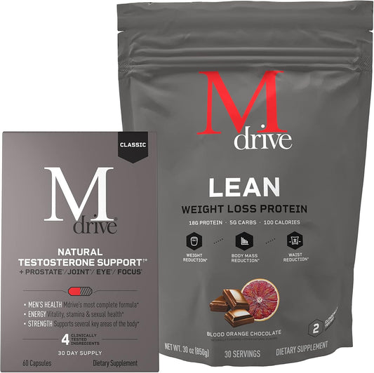 Men's Lean Muscle Support Protein Powder - 30 Servings + Men's Health Classic - 60ct