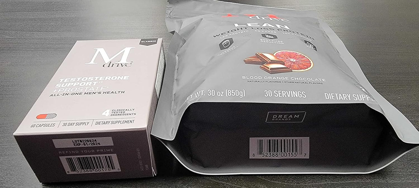 Men's Lean Muscle Support Protein Powder - 30 Servings + Men's Health Classic - 60ct