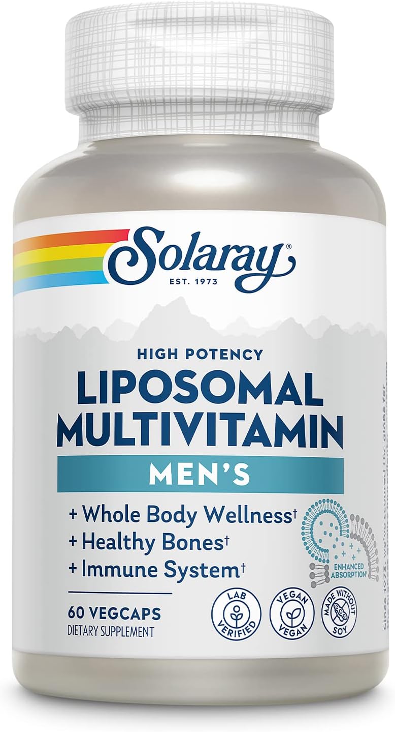 Men's Liposomal Multivitamin for Enhanced Absorption, Immune Support, Energy & Bone Health - Daily Multi with BCAA's, Vitamin D3, C, B12, Zinc - Vegan & Soy Free - 30 Servings, 60 VegCaps