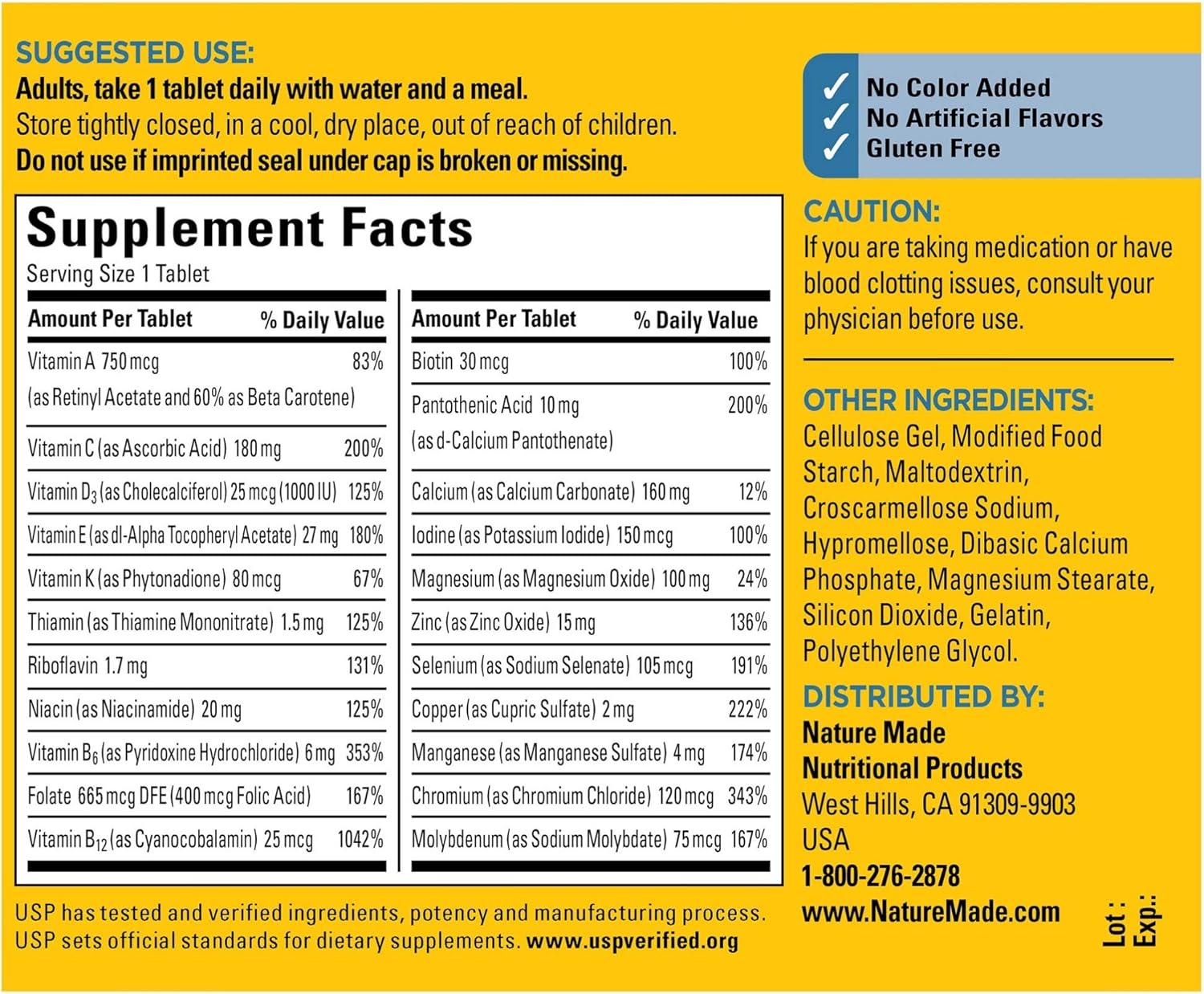 Men's Multivitamin 50+ Tablets with Vitamin D, 90 Count - Daily Nutritional Support for Men over 50
