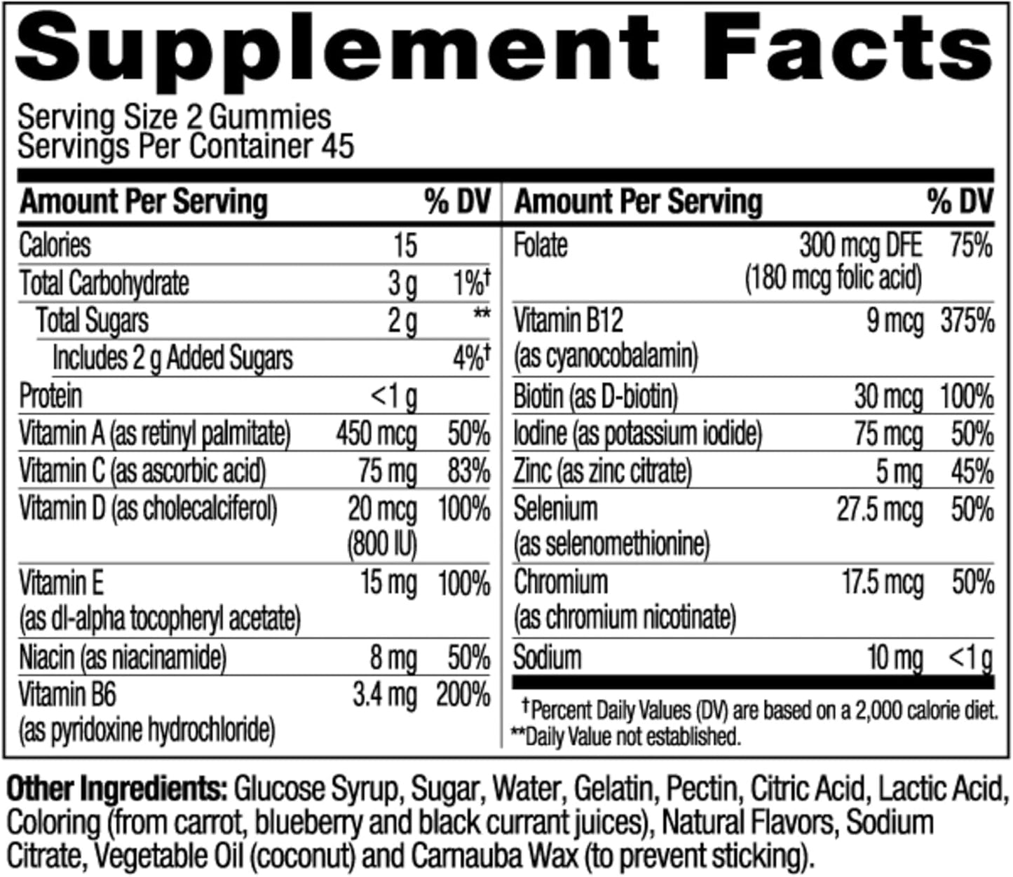 Men's Multivitamin Gummy with Vitamins A, C, D, E, B, Zinc, Blackberry Flavor - 90 Count