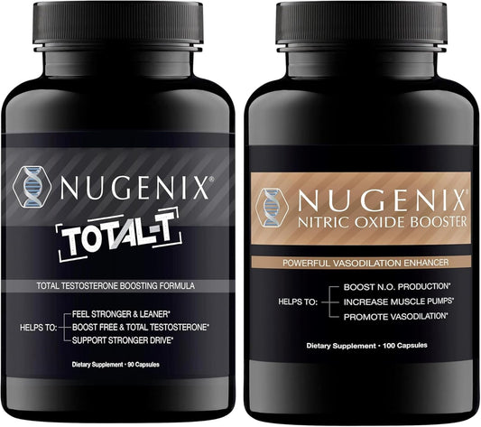 Men's Nugenix Nitric Oxide and Total-T Strength & Stamina Enhancers for Performance and Energy