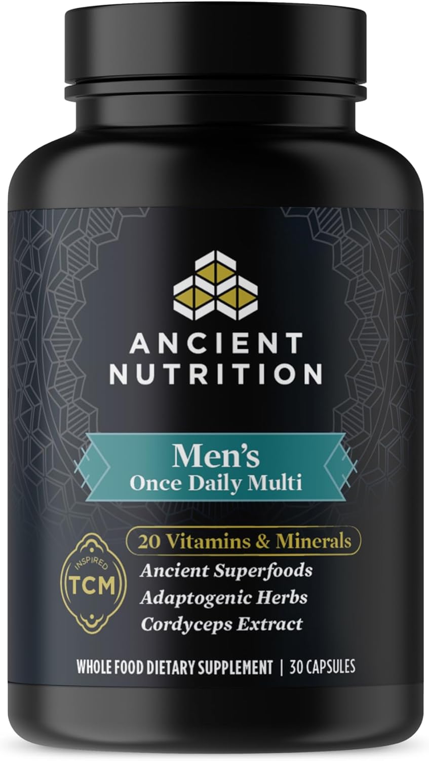 Men's Once Daily Multivitamin with Vitamin A, B, K2, Fenugreek Seed - 30 Ct, Supports Immune System, Paleo & Keto Friendly
