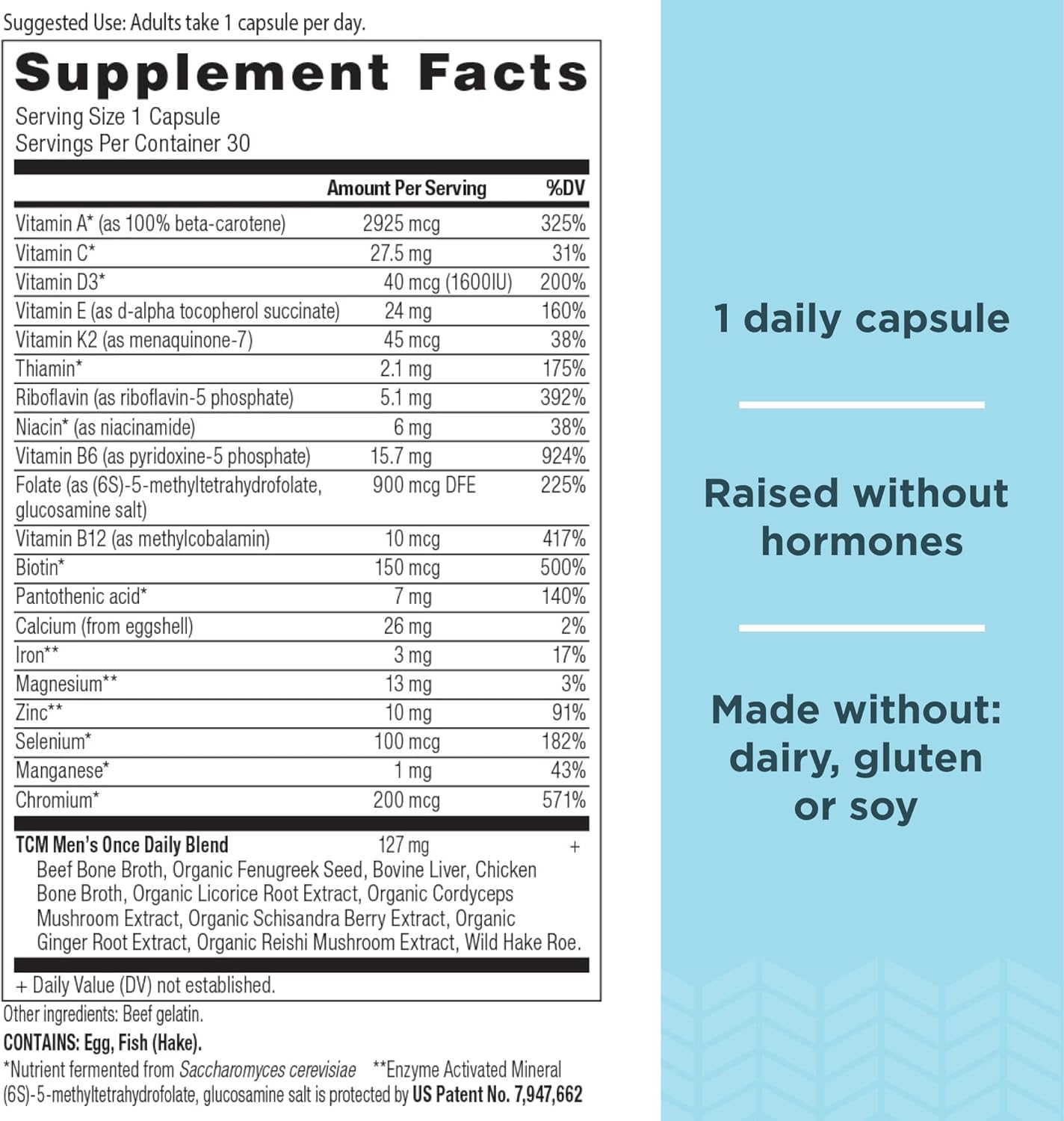 Men's Once Daily Multivitamin with Vitamin A, B, K2, Fenugreek Seed - 30 Ct, Supports Immune System, Paleo & Keto Friendly