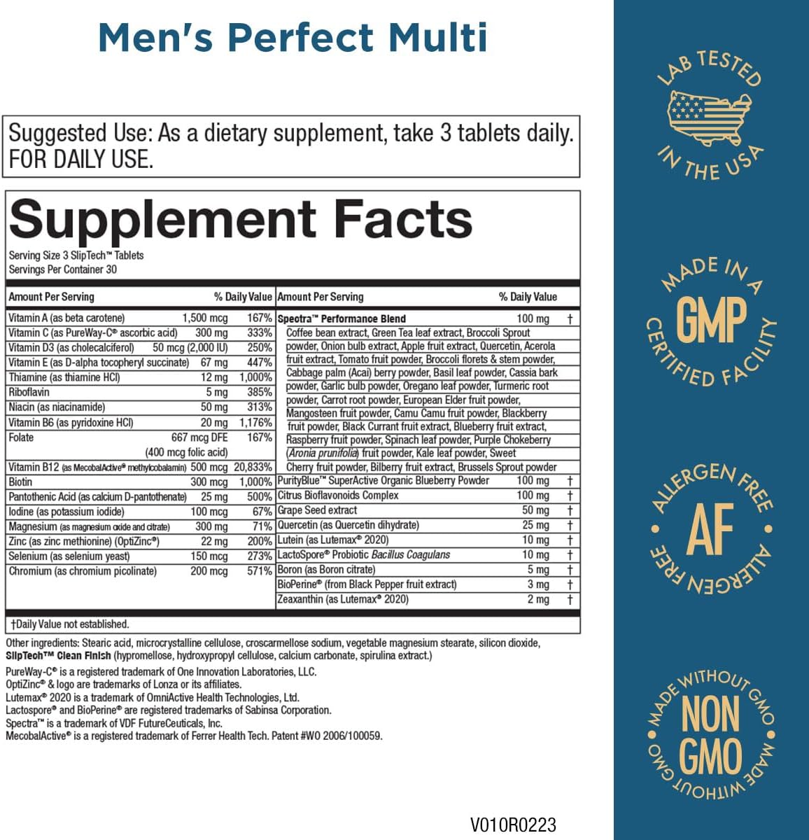 Men's Perfect Multi + MagBlue Bundle - Magnesium Bisglycinate Chelate Buffered + Vitamin D3 for Healthy Vitality, Energy + More