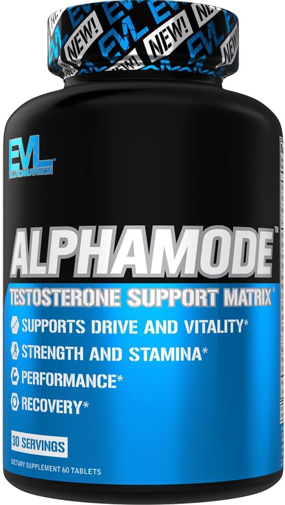 Men's Performance & Recovery Supplement - Evlution Nutrition Alphamode - Vitamin D3, B6, Ashwagandha, Horny Goat Weed - 30 Servings