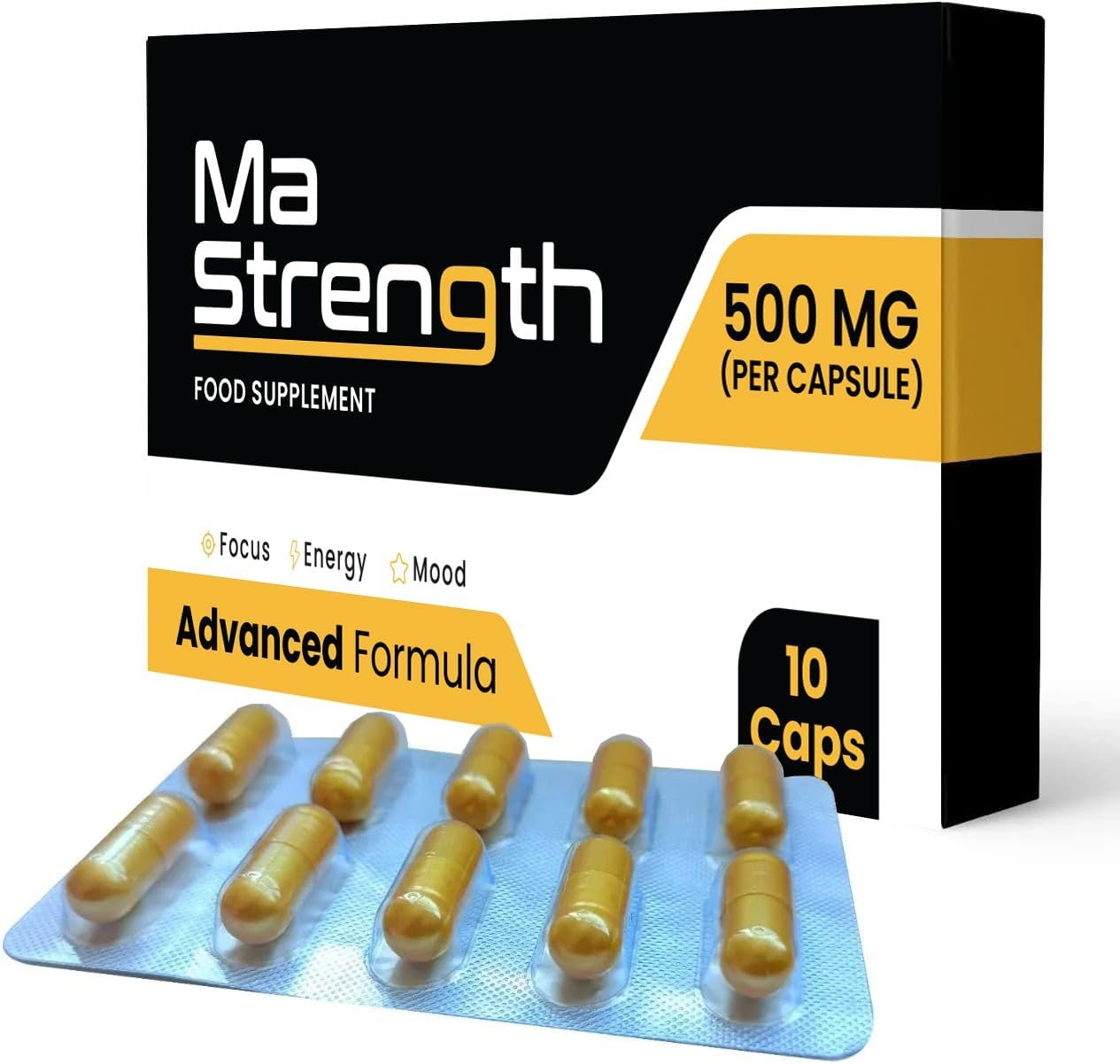 Men's Performance Support Capsules with Horny Goat Weed, Tongkat Ali, Ginseng, and Maca Root for Strength, Endurance, and Vitality - 10 Capsules