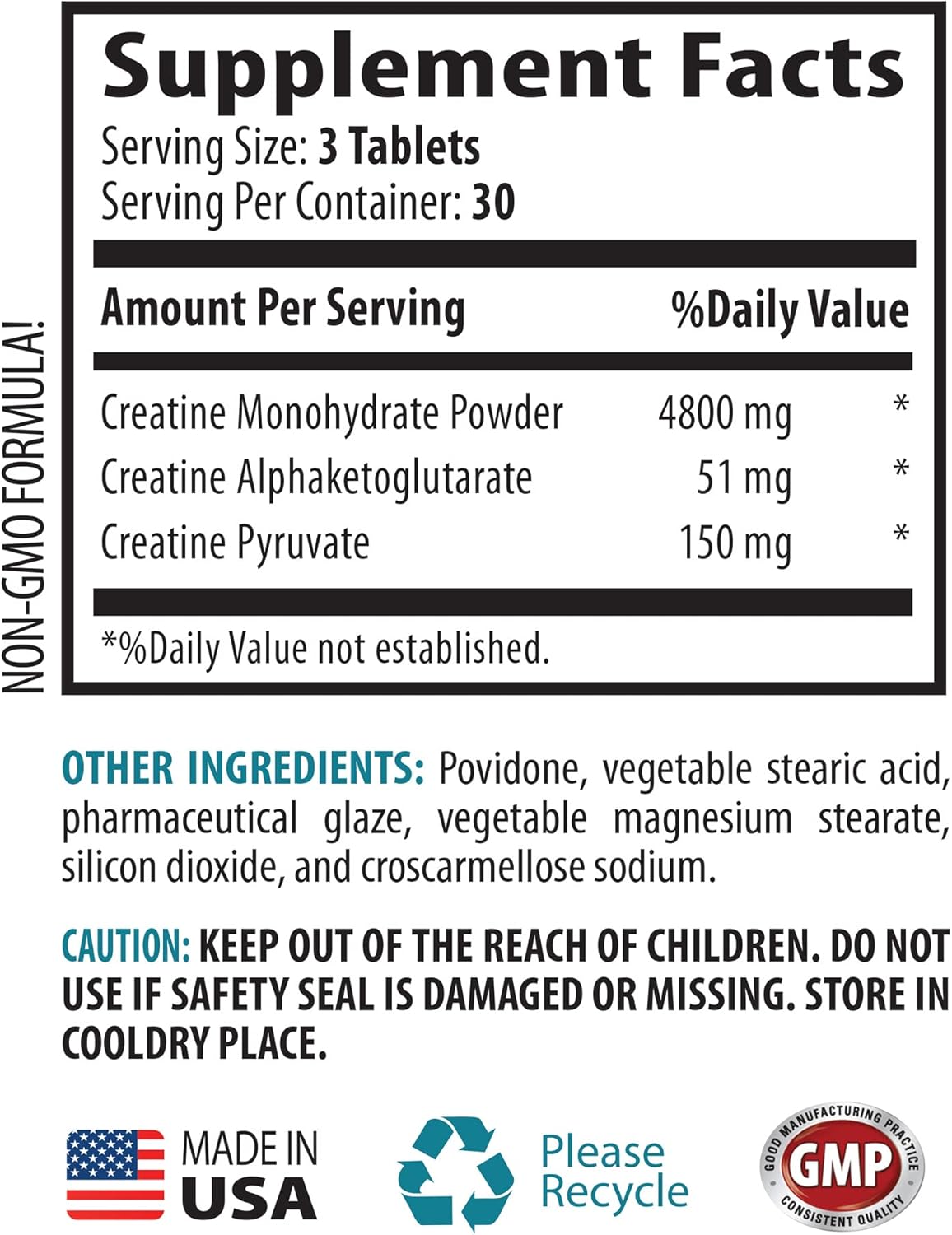 Men's Private Label CREATINE TRI-Phase Muscle Building Supplements - 3X Formula for Pre & Post Workout - 2 Bottles (180 Tablets) - creatine monohydrate Pills