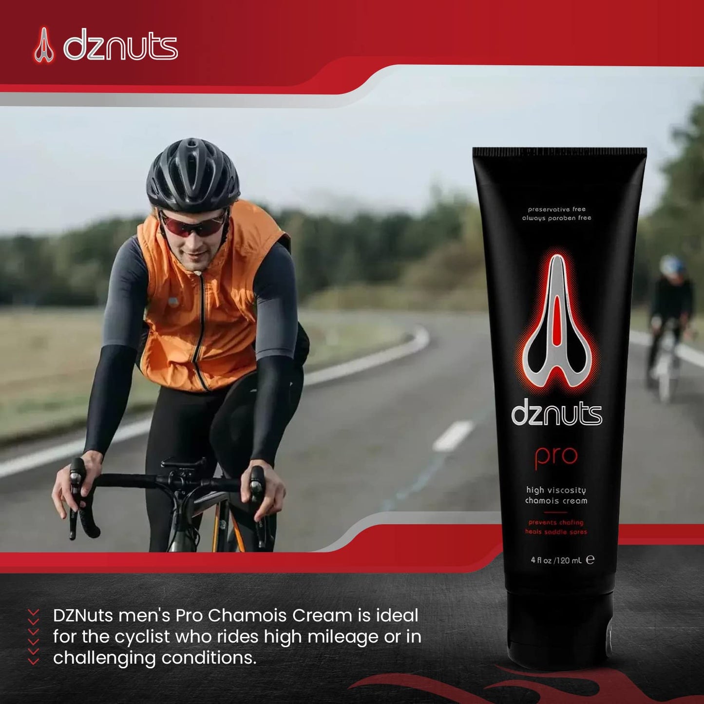 Men's Pro Chamois Cream for Cyclists, Runners, Triathletes - Prevent Saddle Sores, Thigh Friction, Skin Irritation - 1 Pack + Towel Included